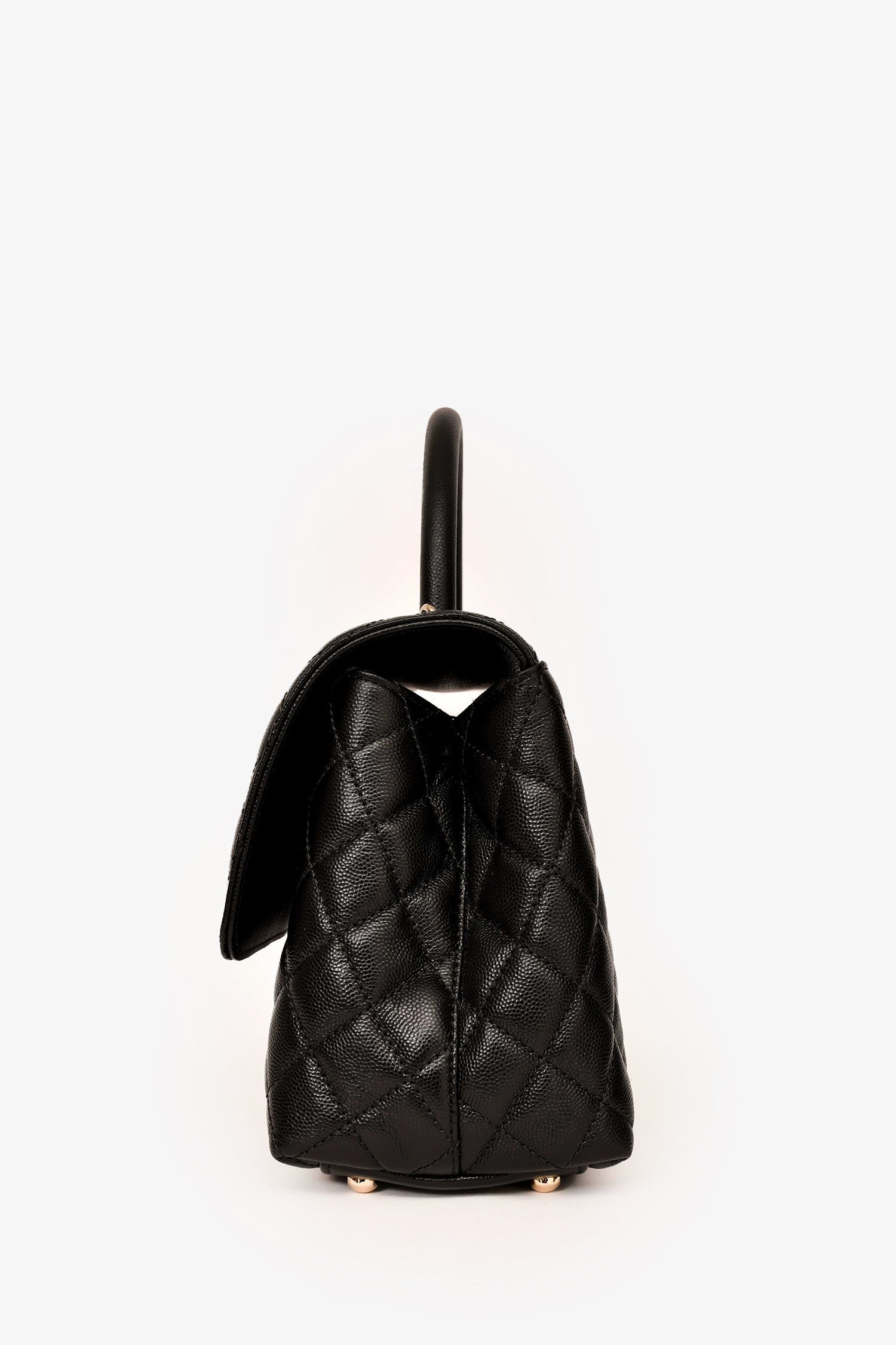 Chanel™ Black Caviar Leather Small Coco Handle with Strap