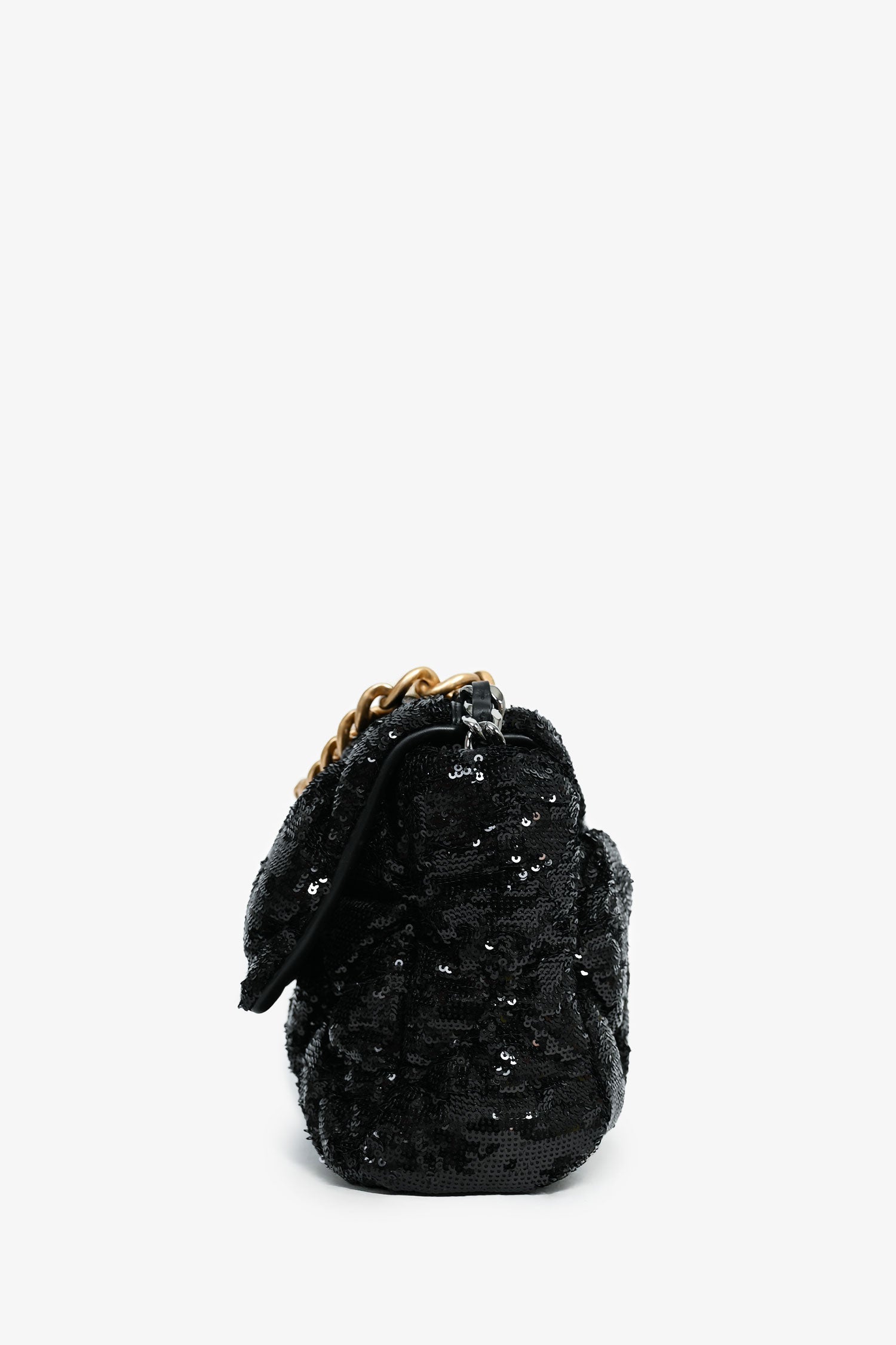 Chanel™ Black Sequin Tweed Large 19 Flap Bag