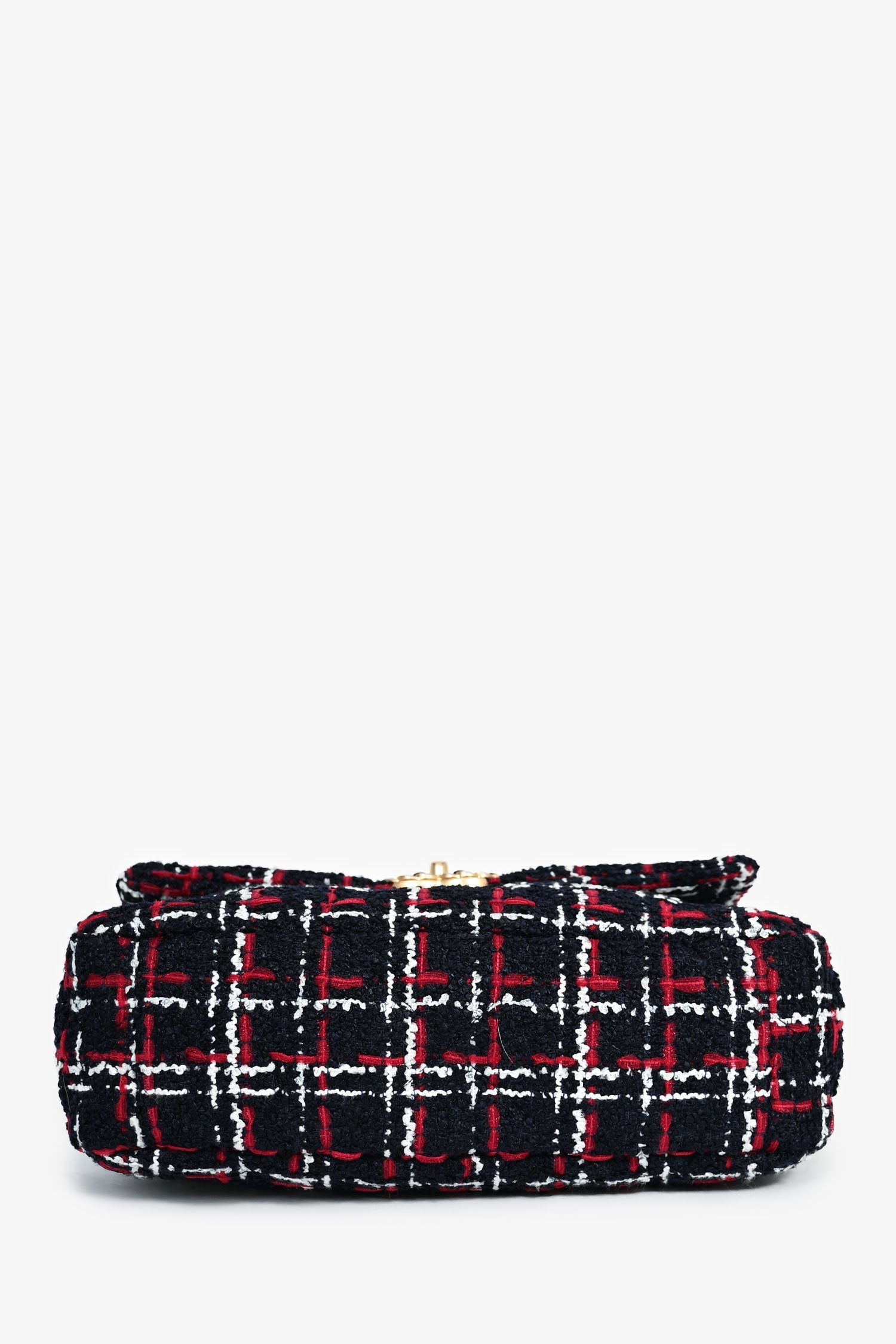 Chanel™ Black/Red/White Tweed Medium 19 Flap Shoulder Bag