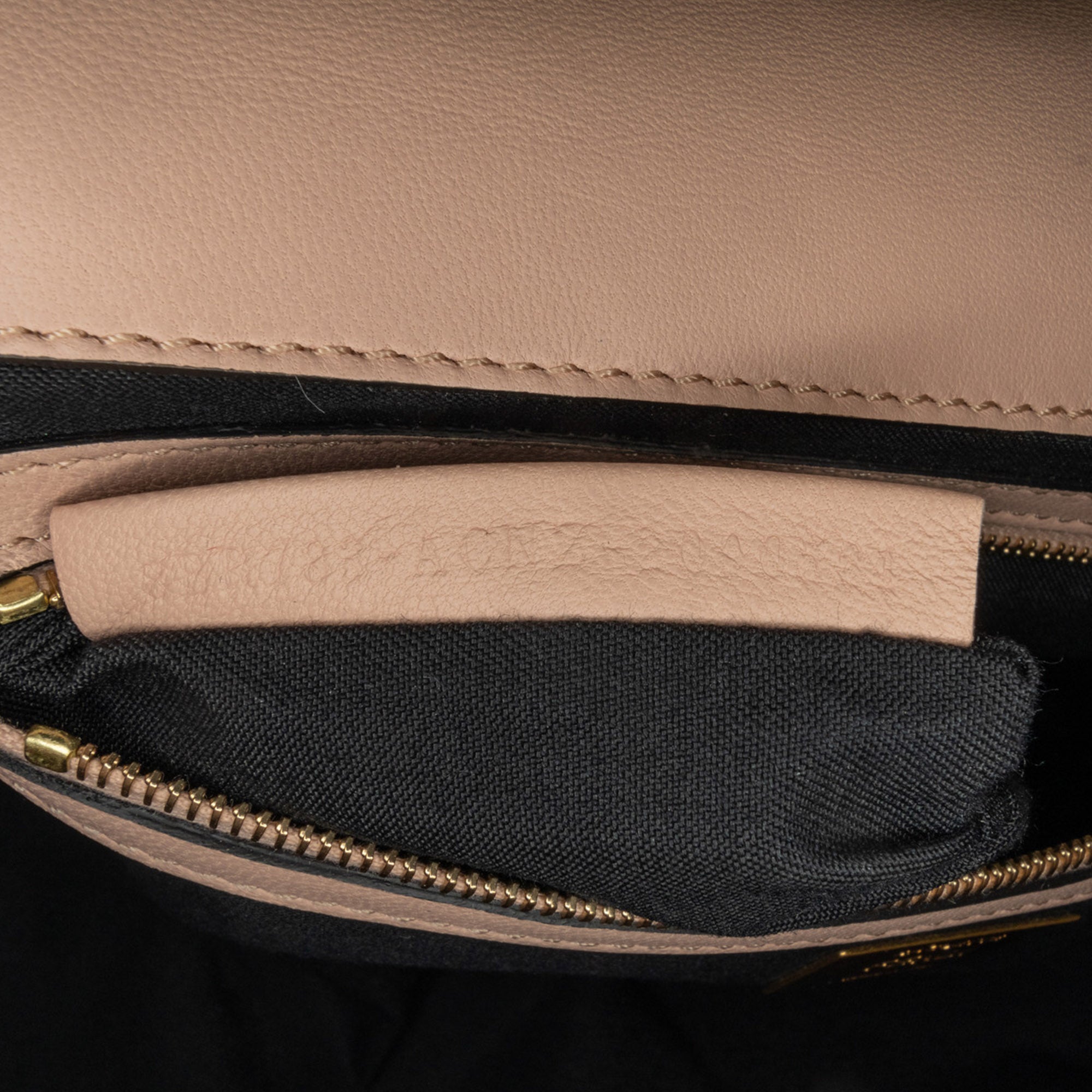 Blush Fendi Bicolor Leather Chain Midi Baguette Shoulder Bag