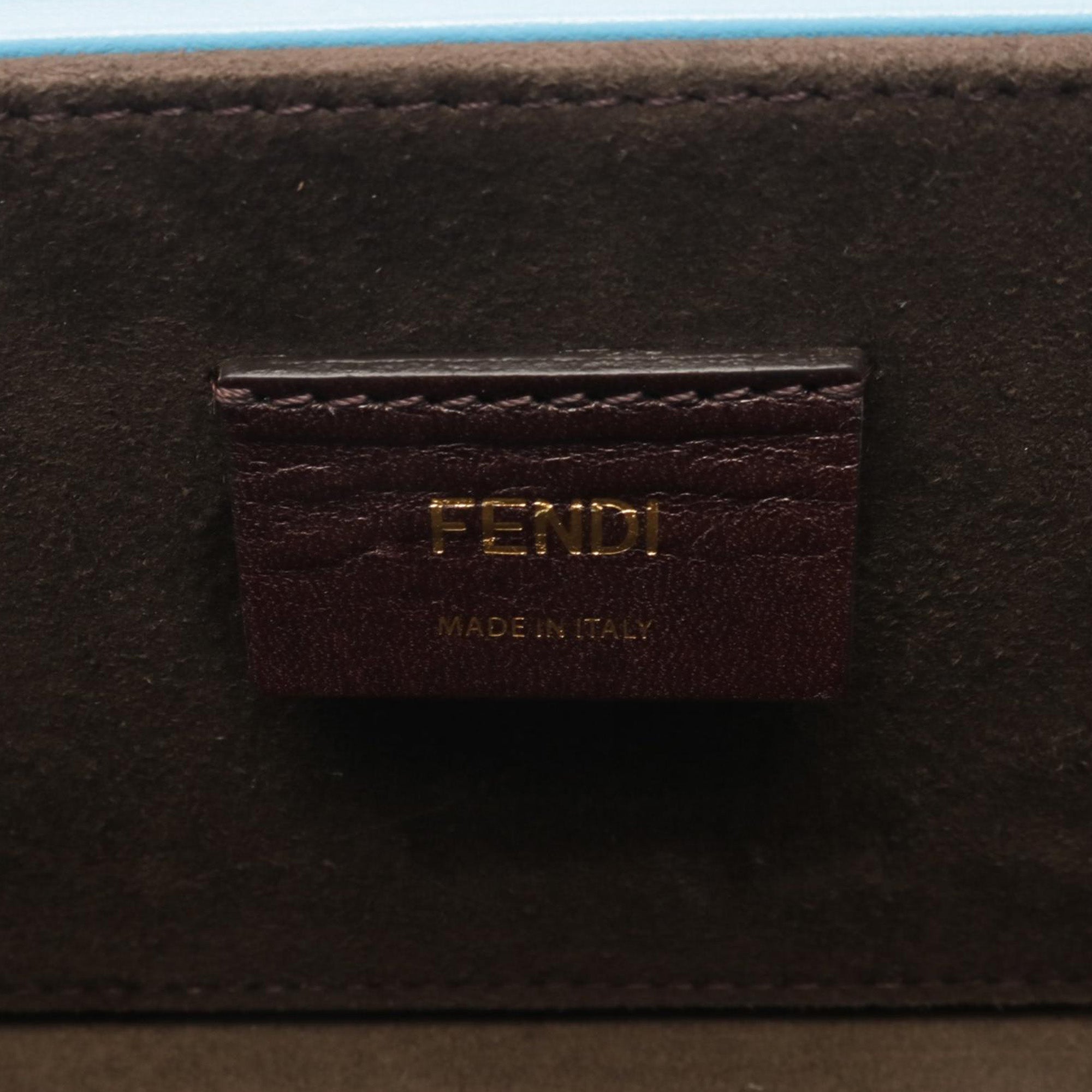 Blue Fendi Leather Horizontal Box Crossbody