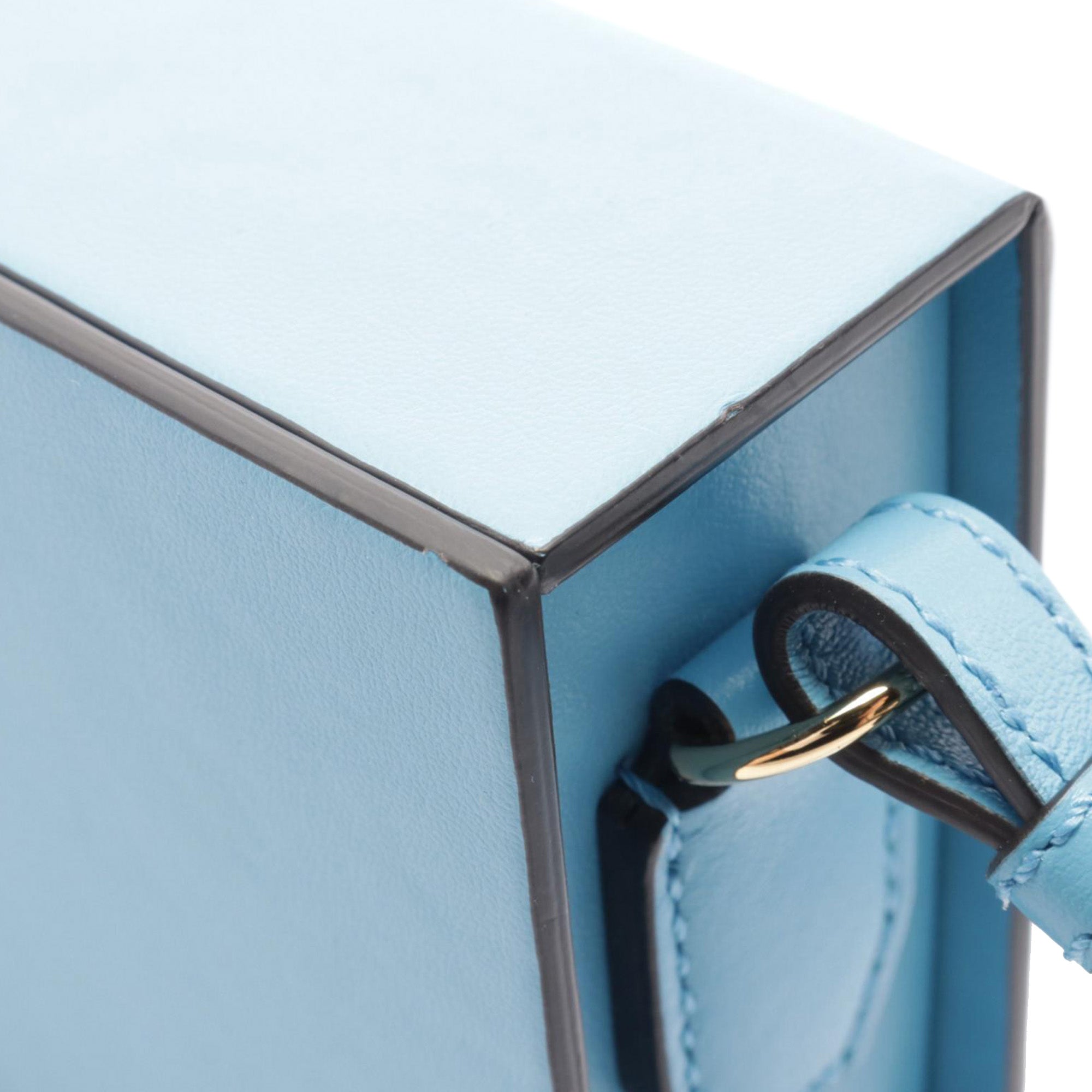Blue Fendi Leather Horizontal Box Crossbody