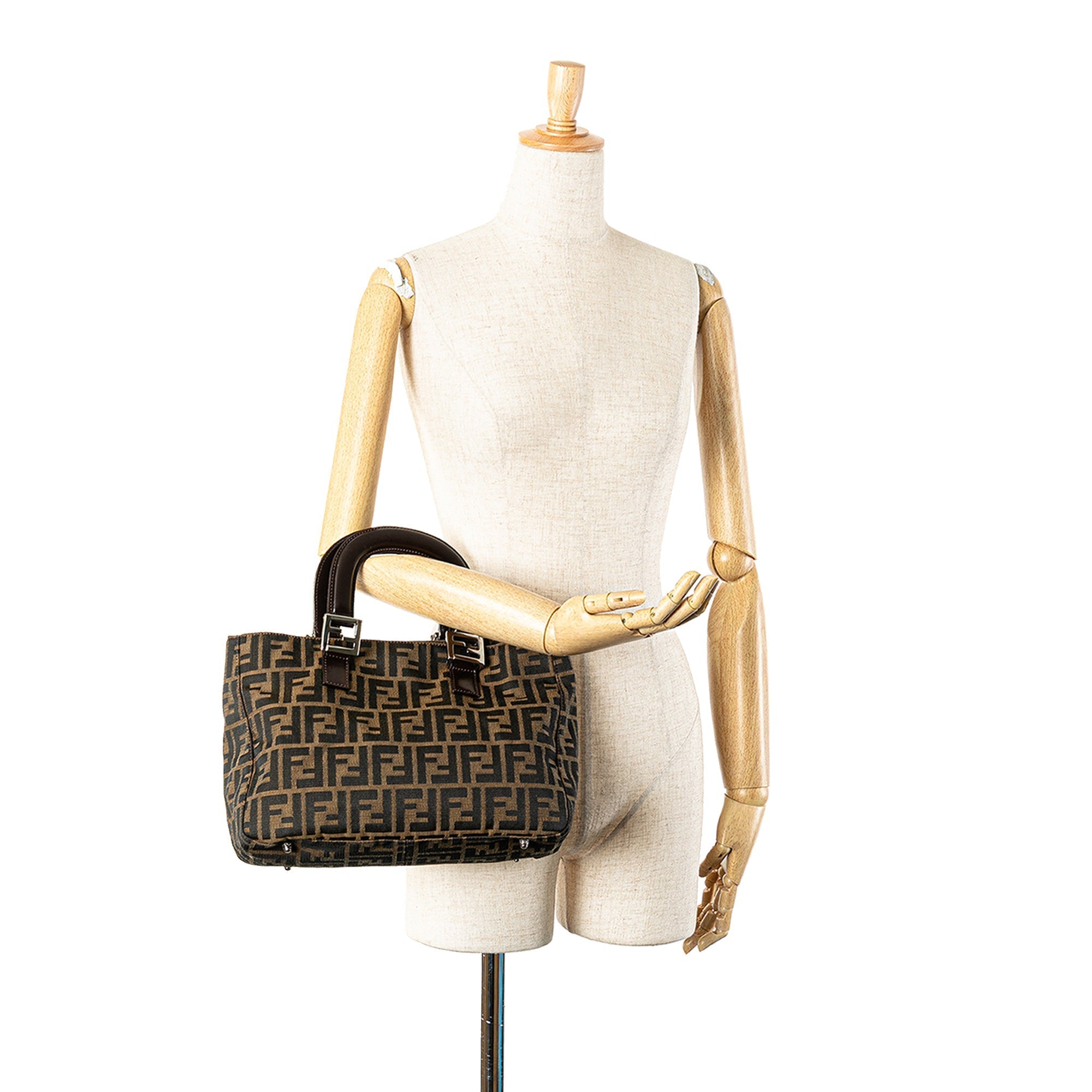Brown Fendi Small Zucca Canvas Twins Tote