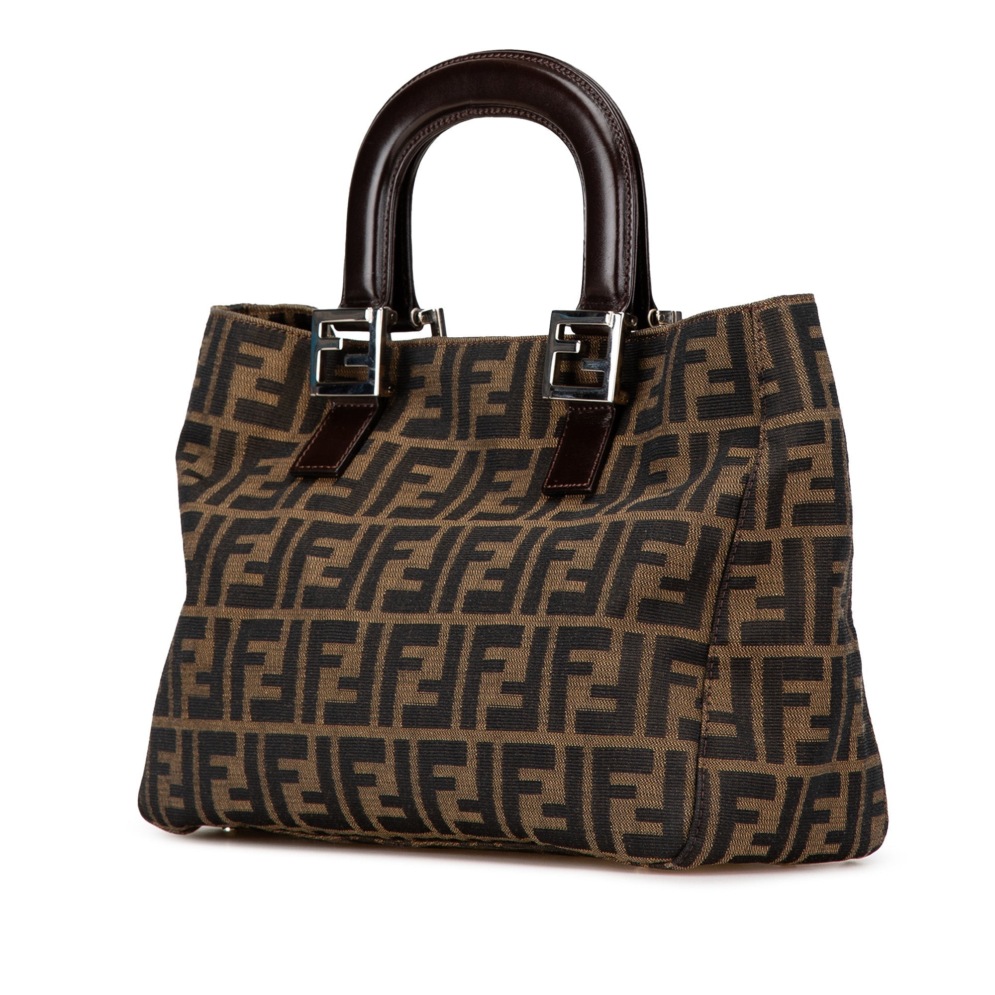 Brown Fendi Small Zucca Canvas Twins Tote
