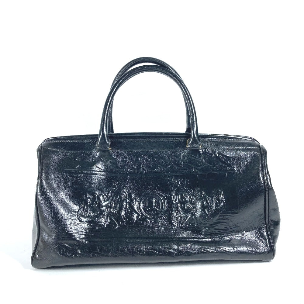 FENDI Handbag leather black Doctor bag logo Women Used