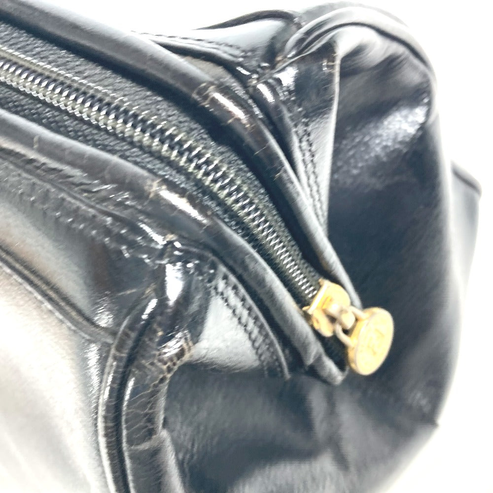 FENDI Handbag leather black Doctor bag logo Women Used