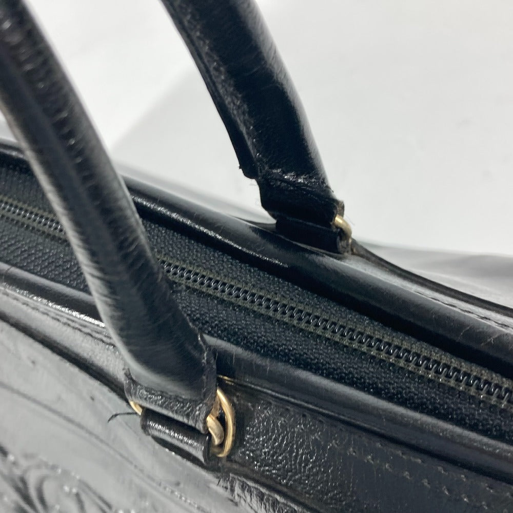 FENDI Handbag leather black Doctor bag logo Women Used