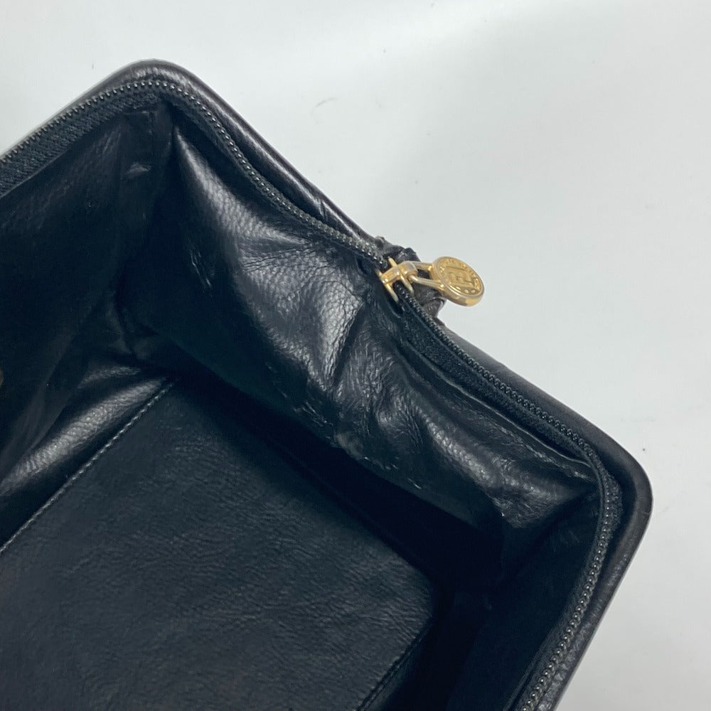 FENDI Handbag leather black Doctor bag logo Women Used