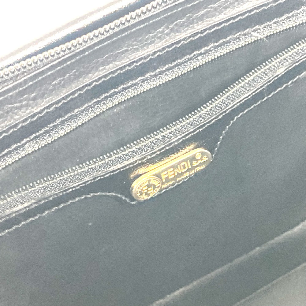 FENDI Handbag leather black Doctor bag logo Women Used