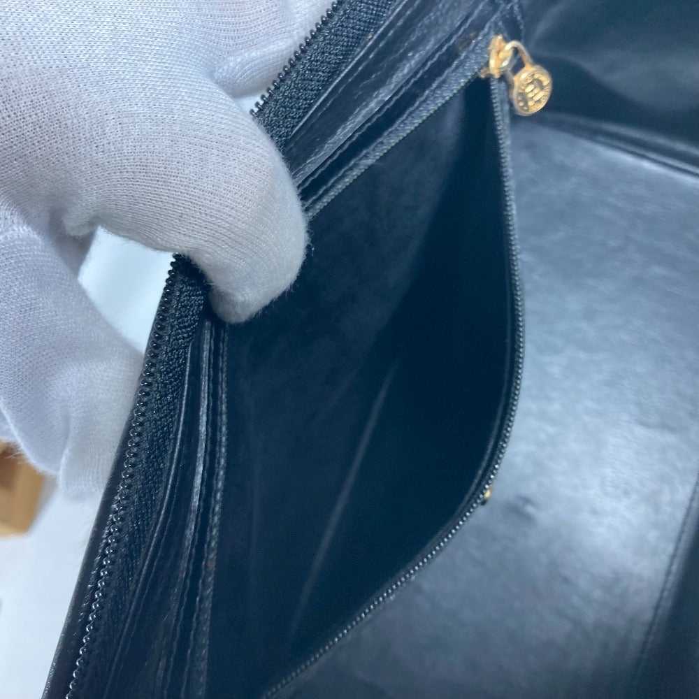 FENDI Handbag leather black Doctor bag logo Women Used