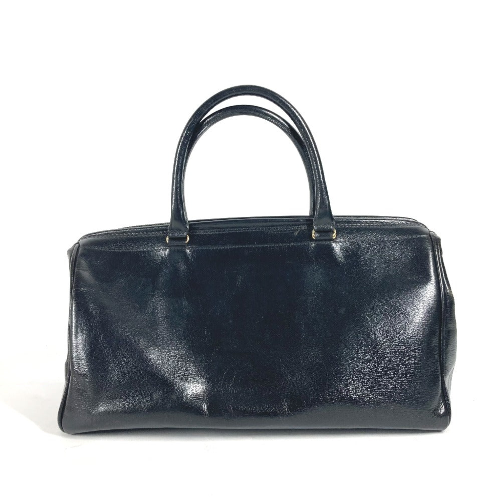 FENDI Handbag leather black Doctor bag logo Women Used