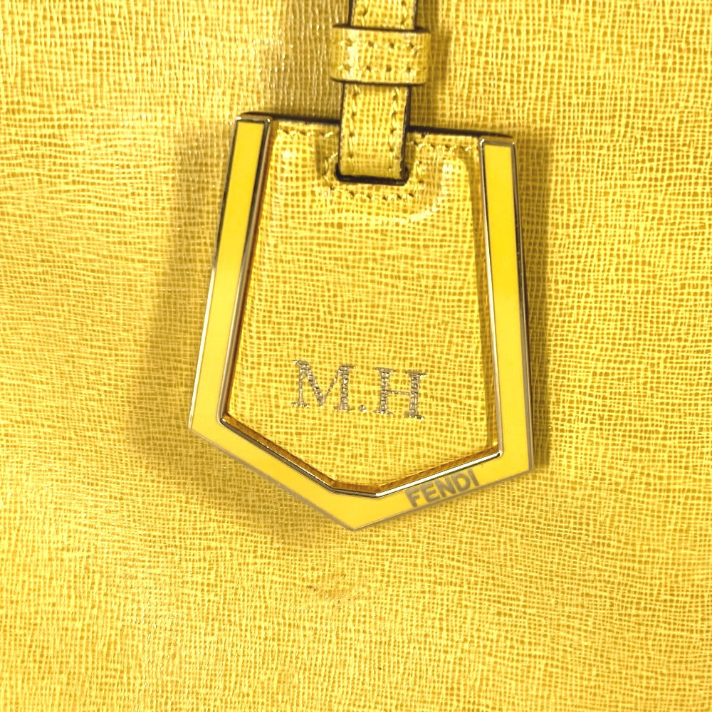 FENDI Handbag 8BH250 leather yellow Shoulder Bag Shoulder Bag Tote Bag To joule Women Used