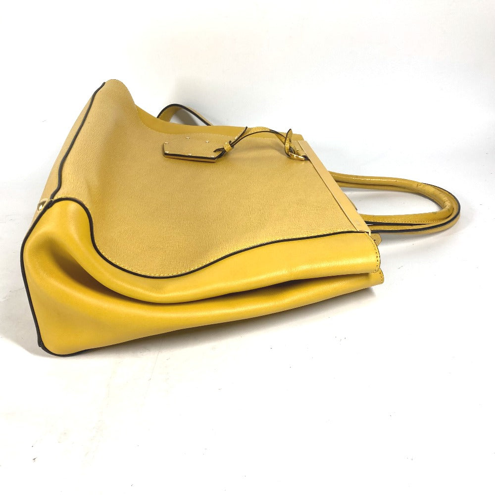 FENDI Handbag 8BH250 leather yellow Shoulder Bag Shoulder Bag Tote Bag To joule Women Used
