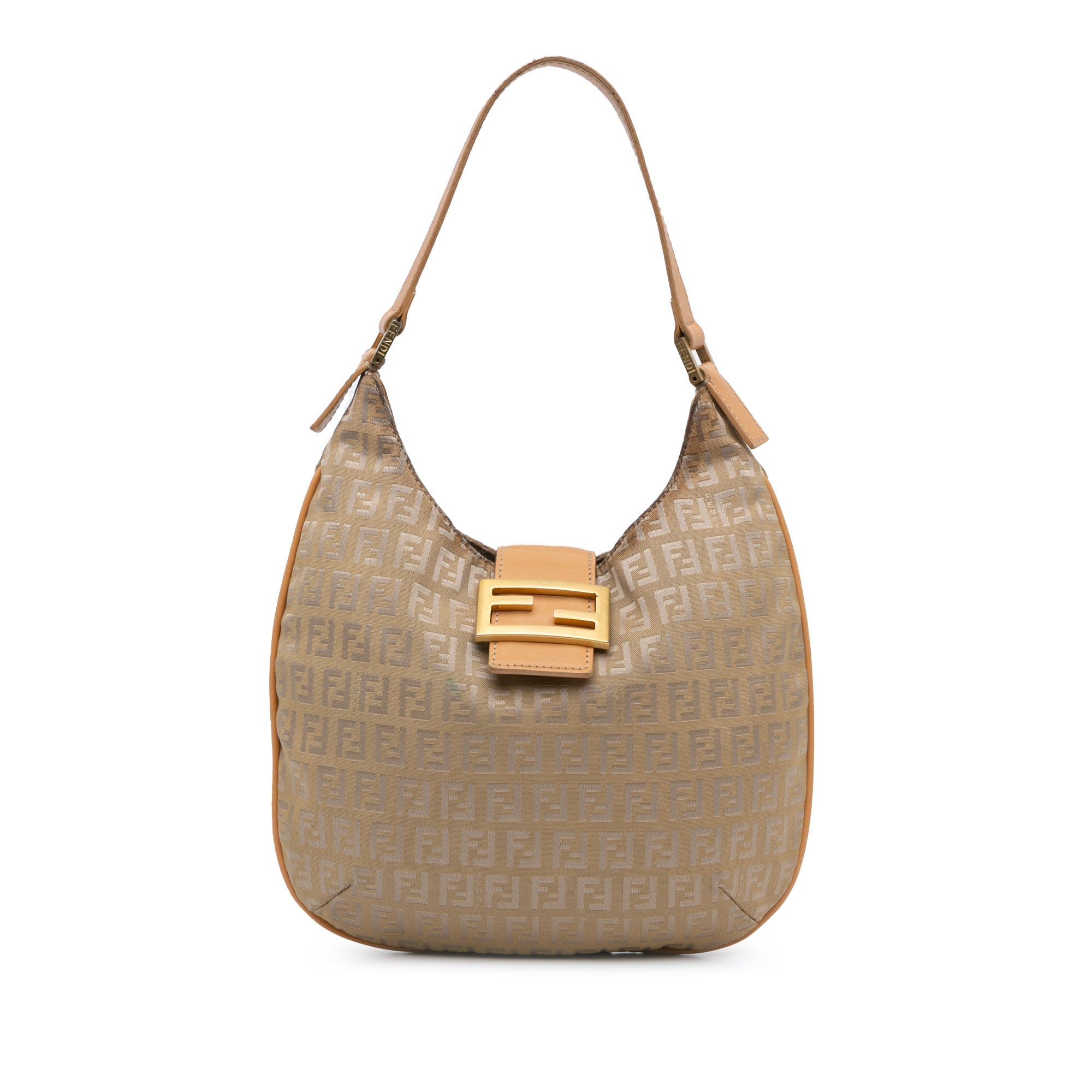 Beige Fendi Zucchino Canvas Hobo