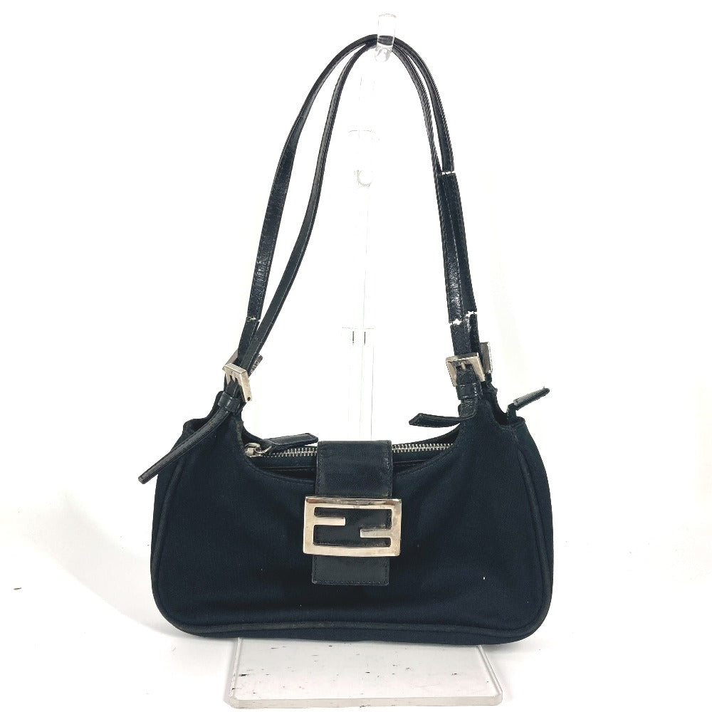 FENDI Shoulder Bag Jersey black vintage FF logo