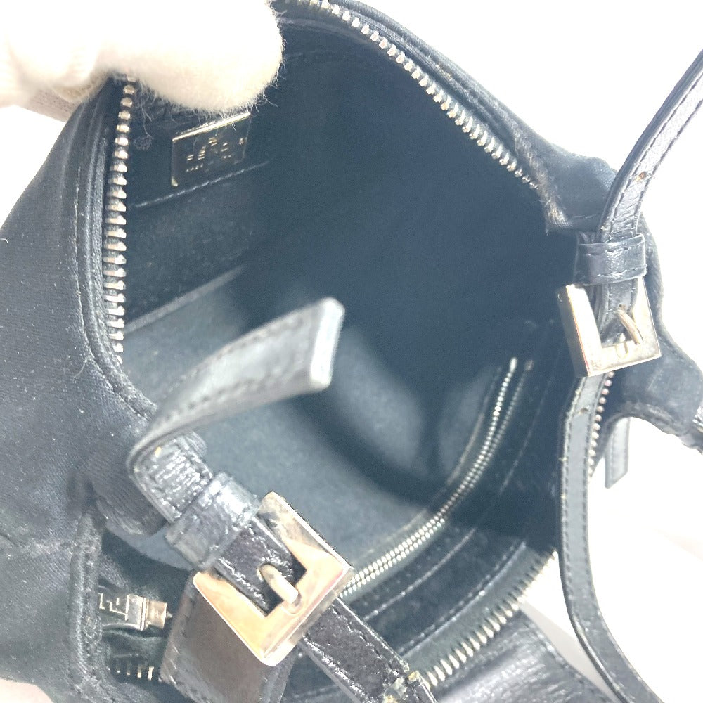 FENDI Shoulder Bag Jersey black vintage FF logo