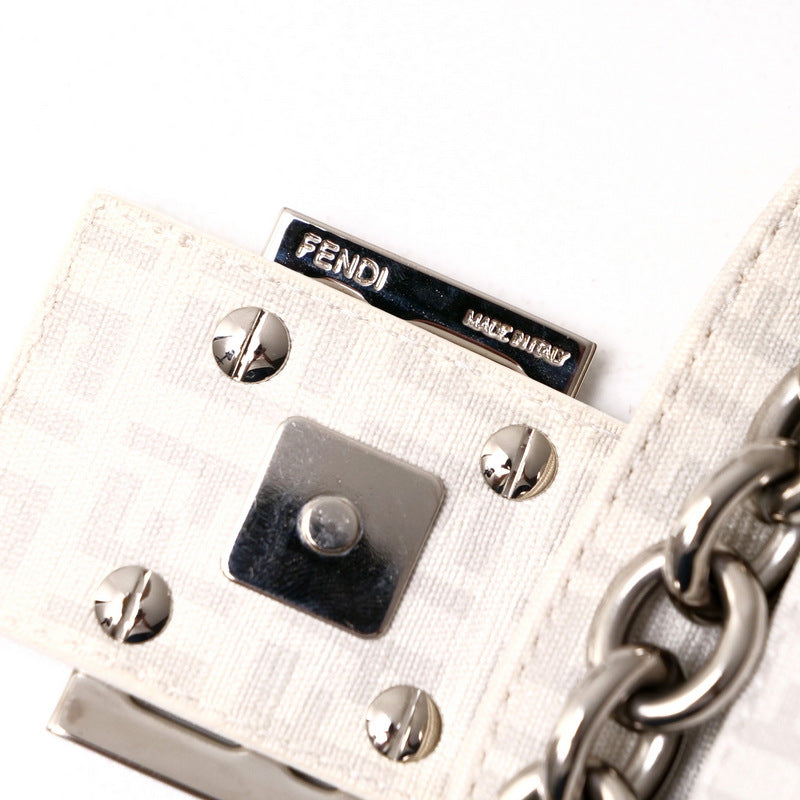 FENDI Handbag 8BR003 PVC White x gray Women Used