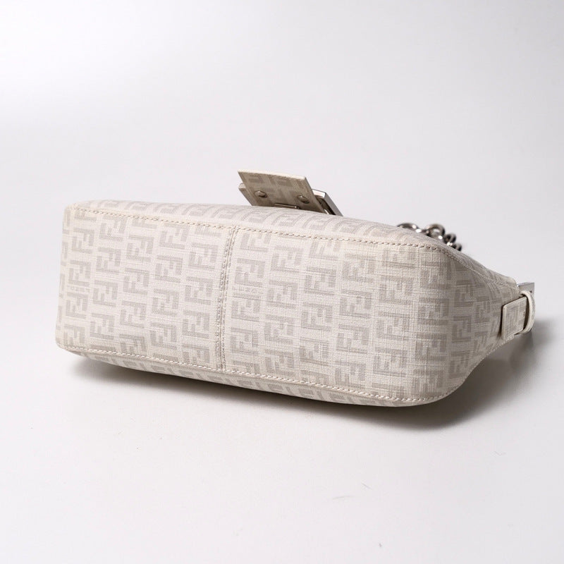 FENDI Handbag 8BR003 PVC White x gray Women Used