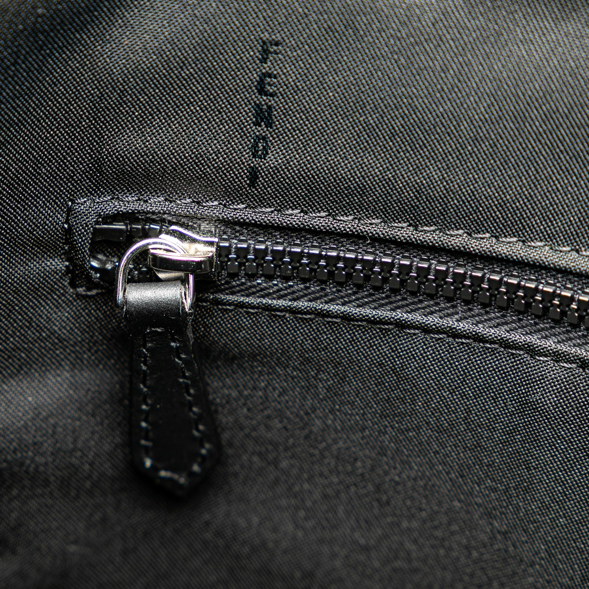 Black Fendi Canvas Logo Patch Tote