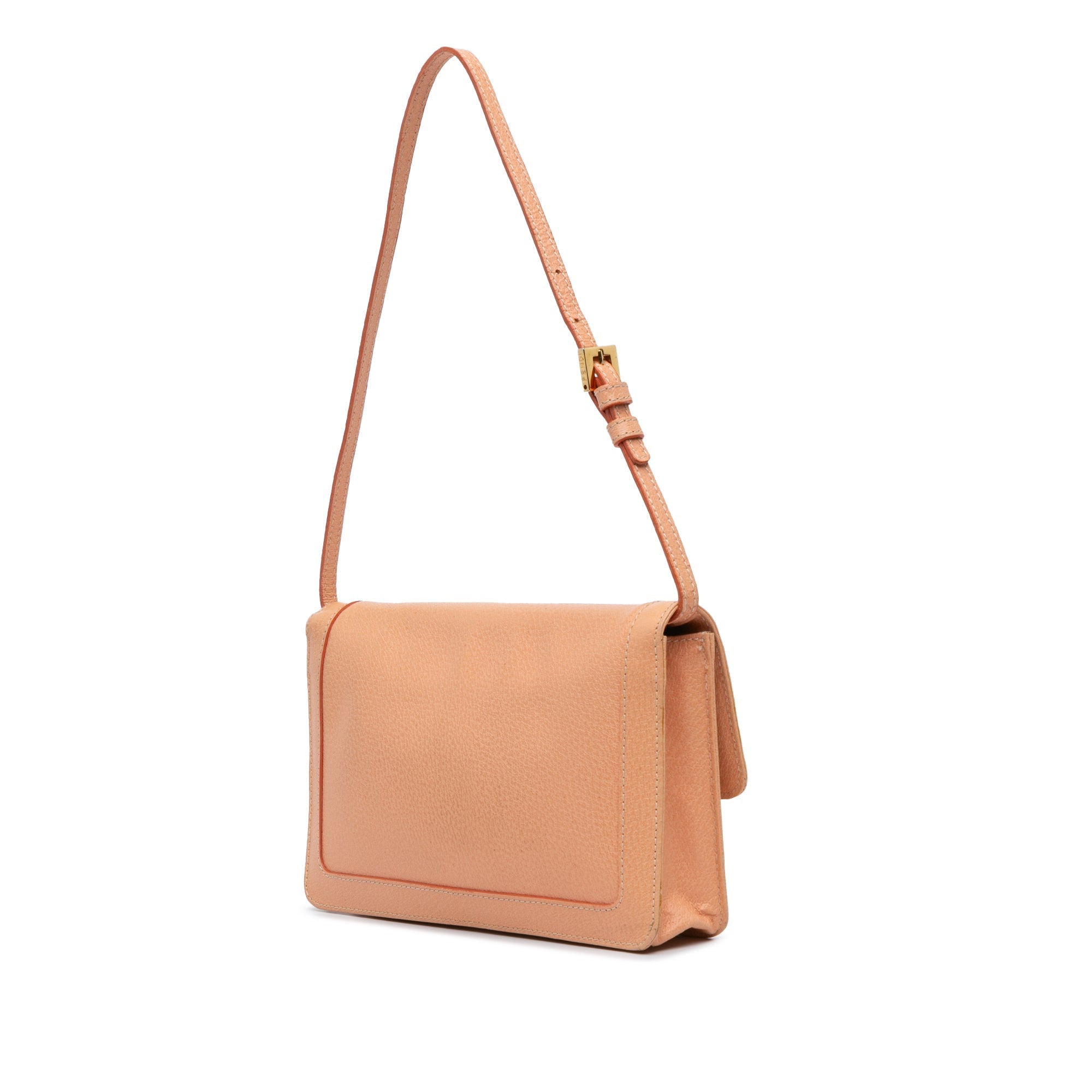 Orange Fendi Calfskin Baguette Shoulder Bag