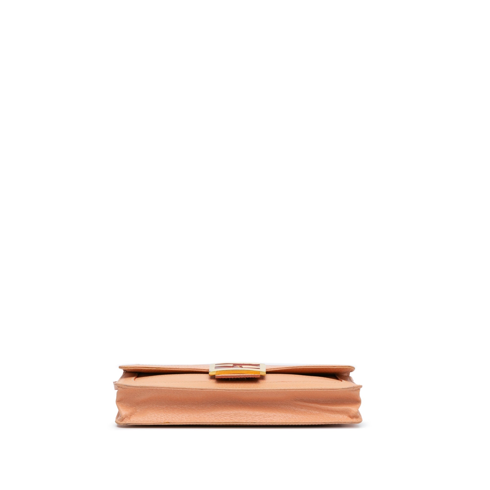 Orange Fendi Calfskin Baguette Shoulder Bag