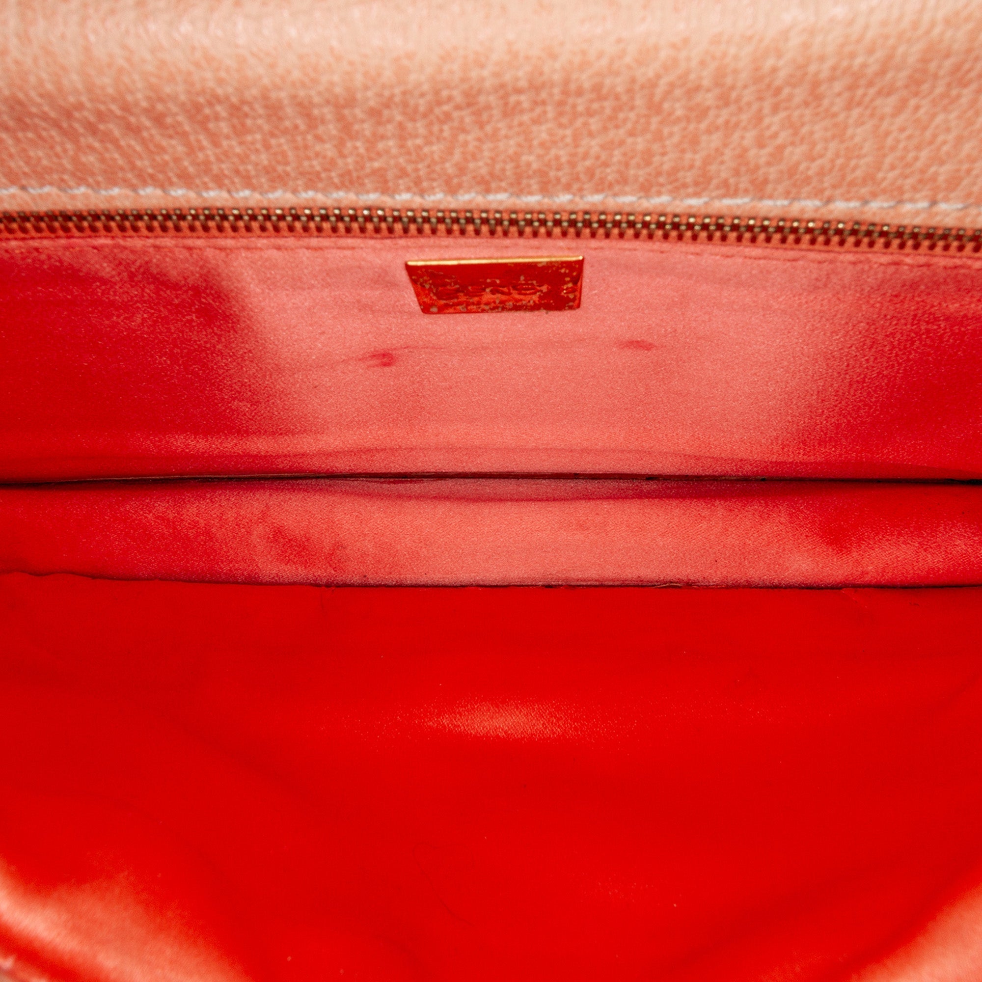 Orange Fendi Calfskin Baguette Shoulder Bag