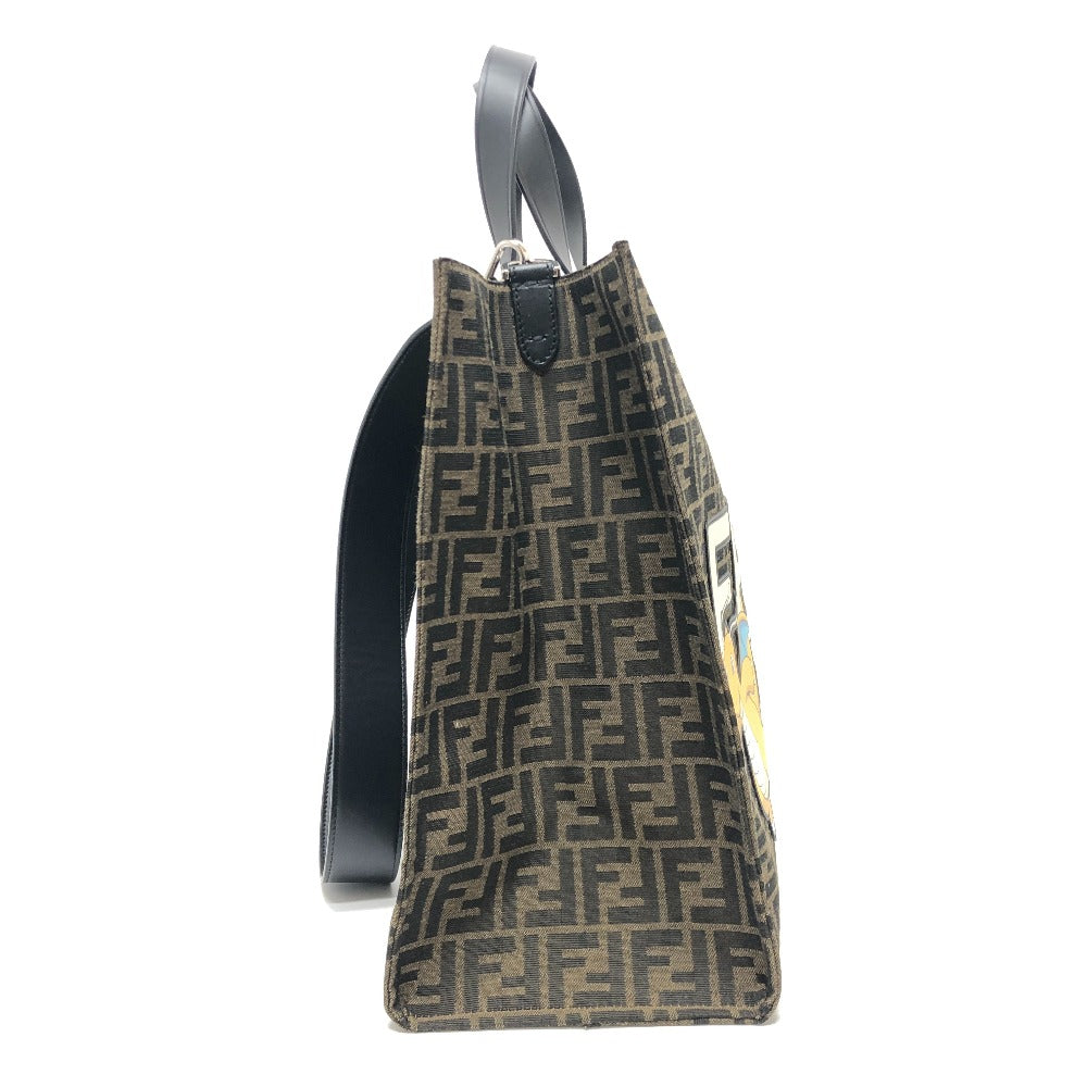 FENDI Tote Bag Canvas / leather Brown Zucca Pokemon Dragonite Women Used