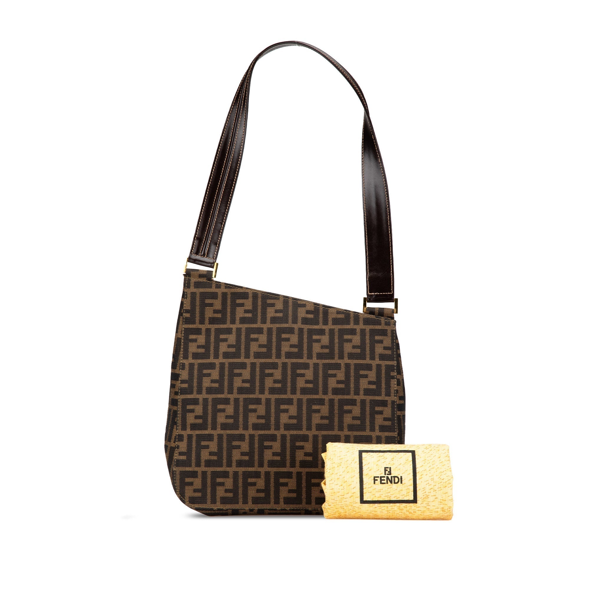 Brown Fendi Zucca Canvas Shoulder Bag