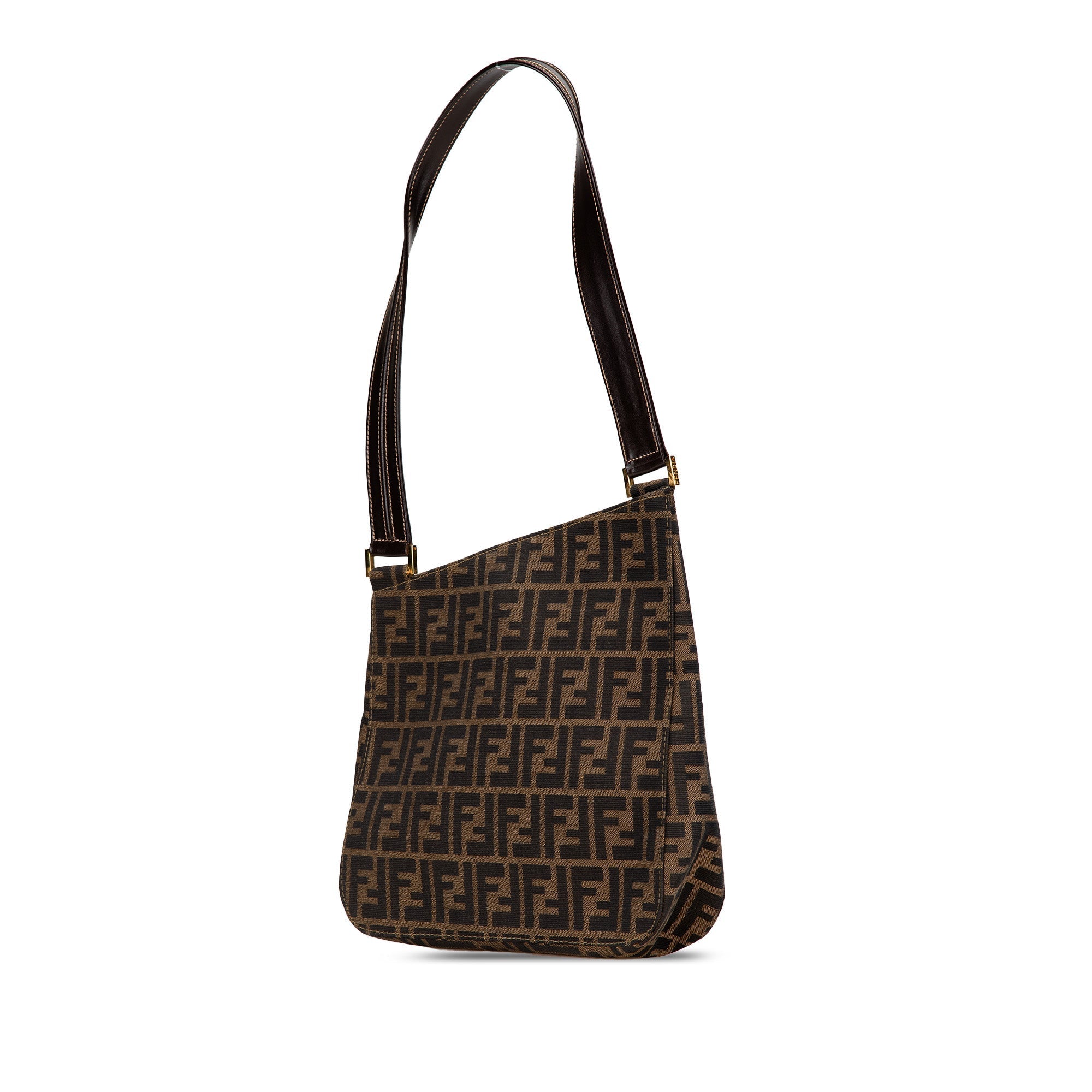 Brown Fendi Zucca Canvas Shoulder Bag