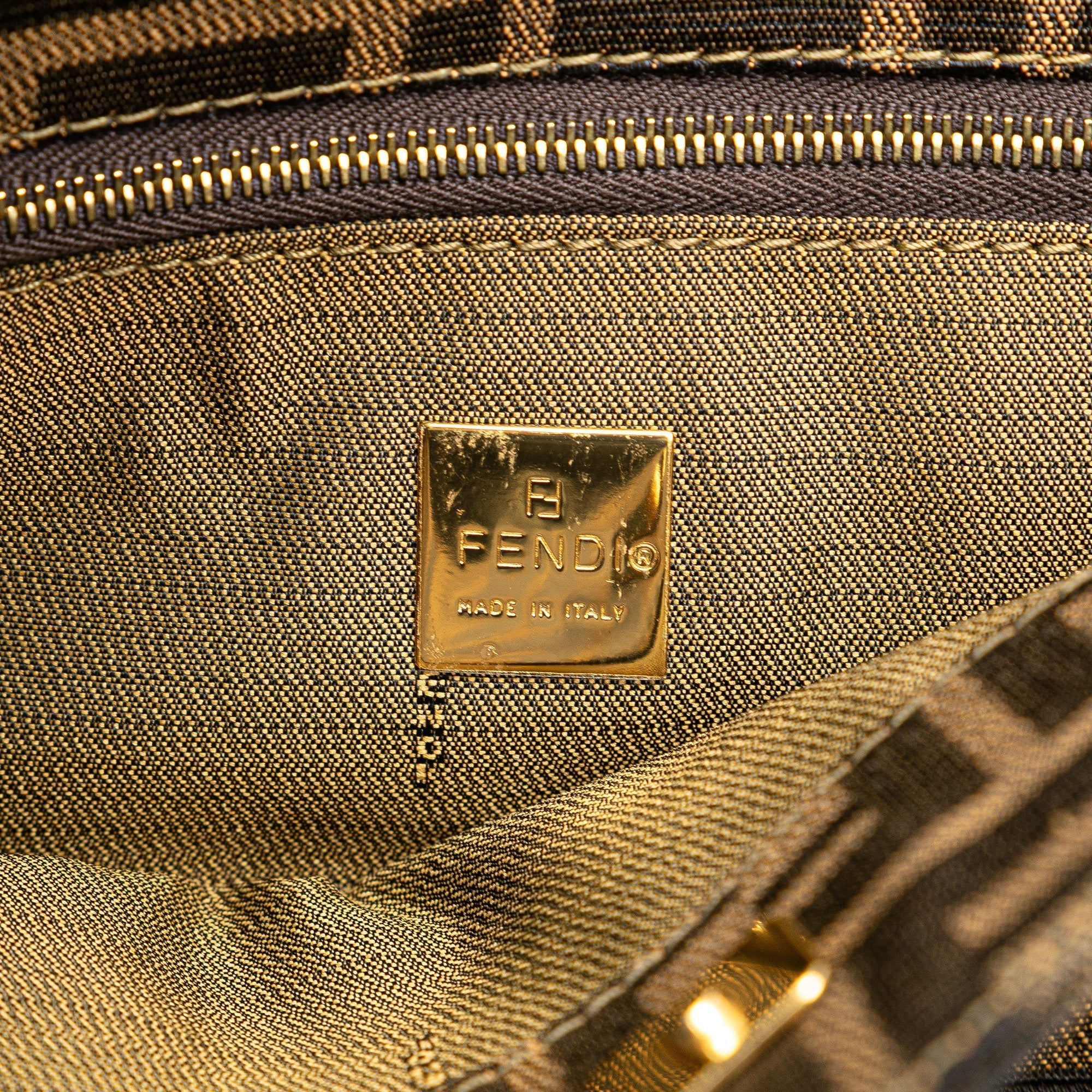 Brown Fendi Zucca Canvas Shoulder Bag