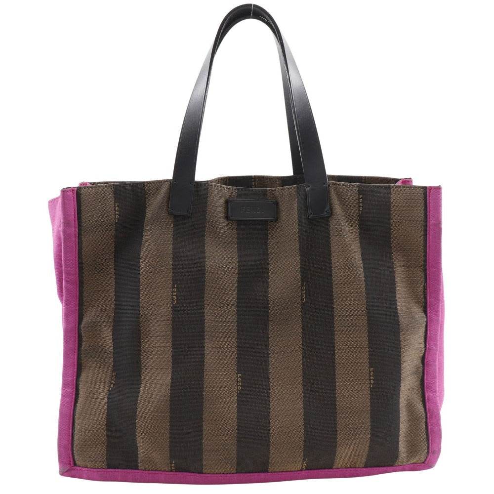 FENDI Handbag 8BH252 Nylon canvas Brown pink Pecan Pattern Tote Bag Women Used