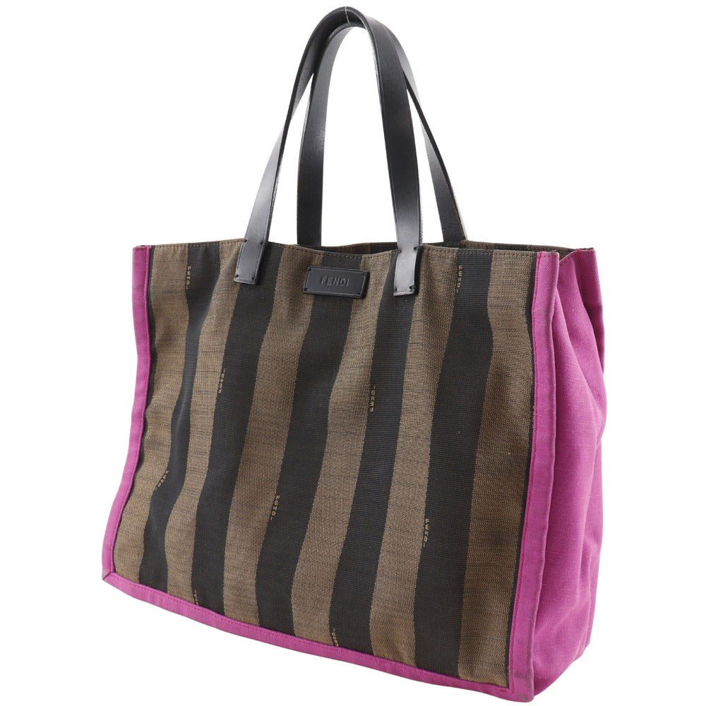 FENDI Handbag 8BH252 Nylon canvas Brown pink Pecan Pattern Tote Bag Women Used