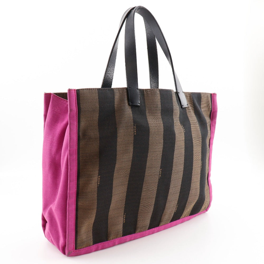FENDI Handbag 8BH252 Nylon canvas Brown pink Pecan Pattern Tote Bag Women Used