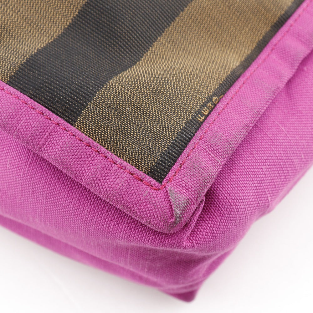 FENDI Handbag 8BH252 Nylon canvas Brown pink Pecan Pattern Tote Bag Women Used