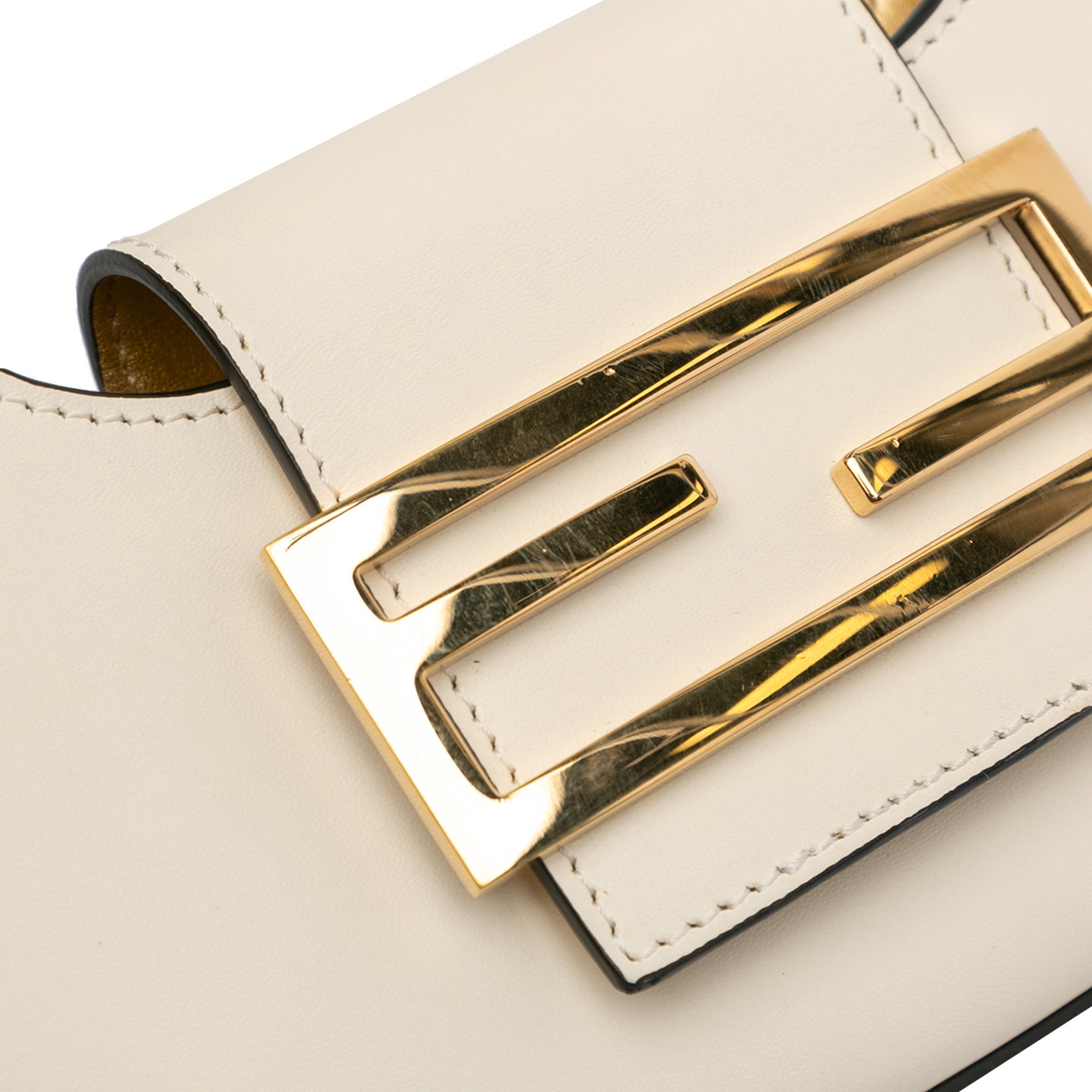 White Fendi Mini Leather Cookie Hobo
