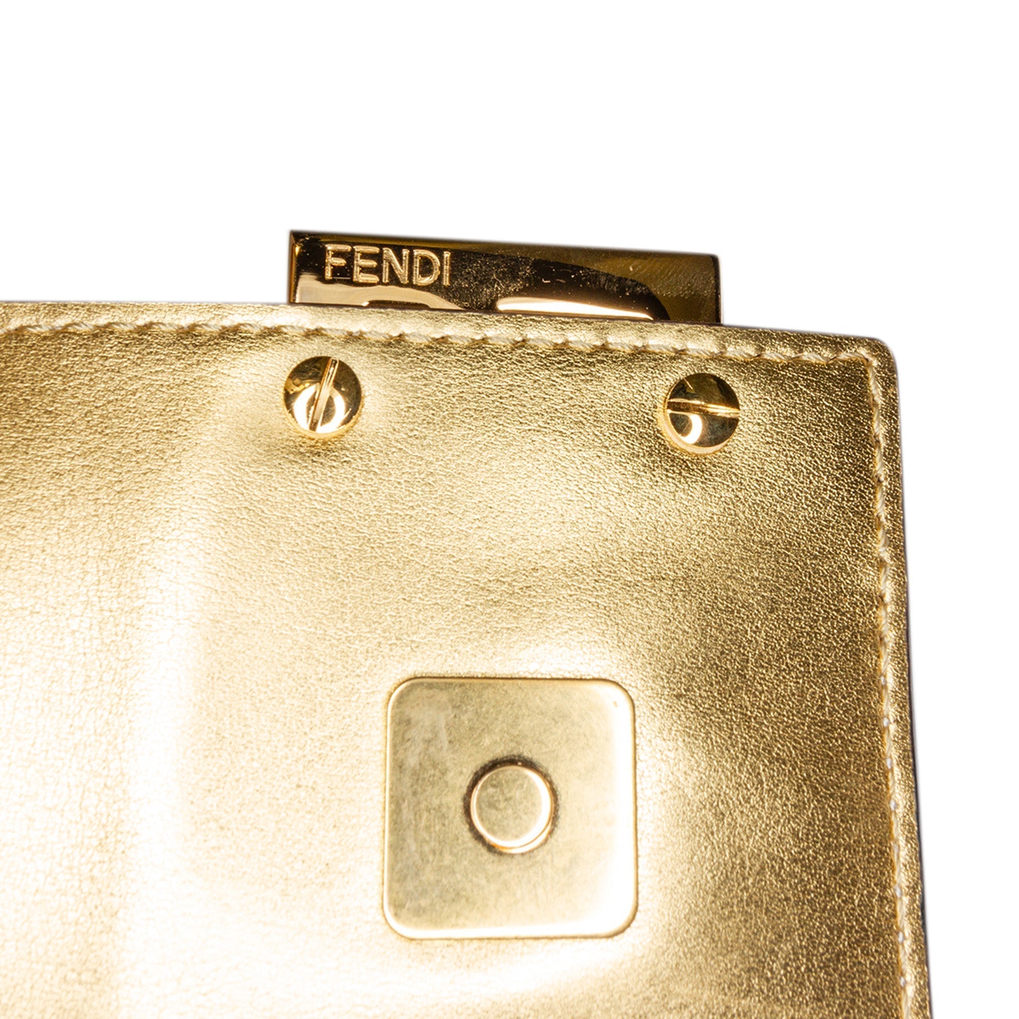 White Fendi Mini Leather Cookie Hobo