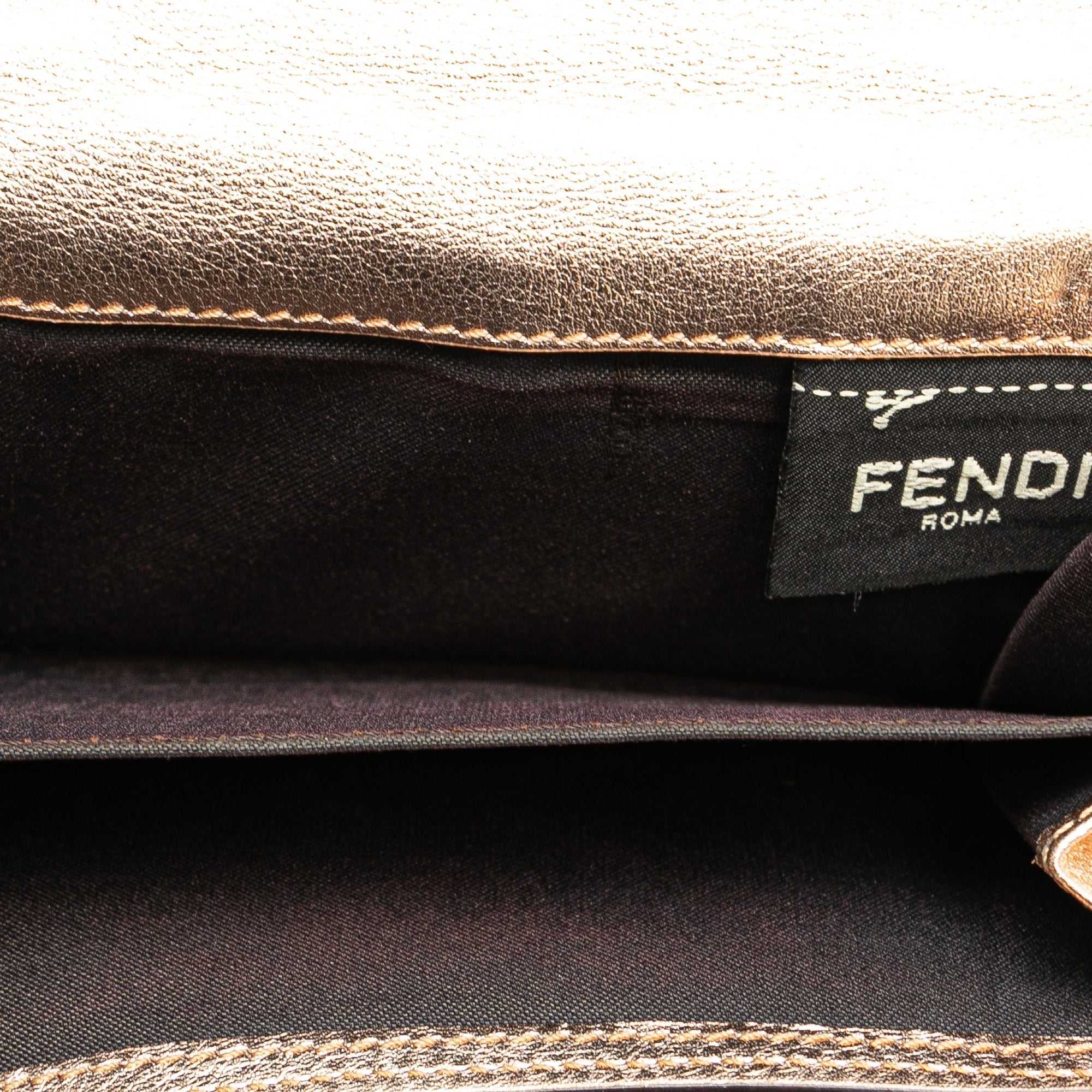 Gold Fendi Zucca Embossed Compact Wallet