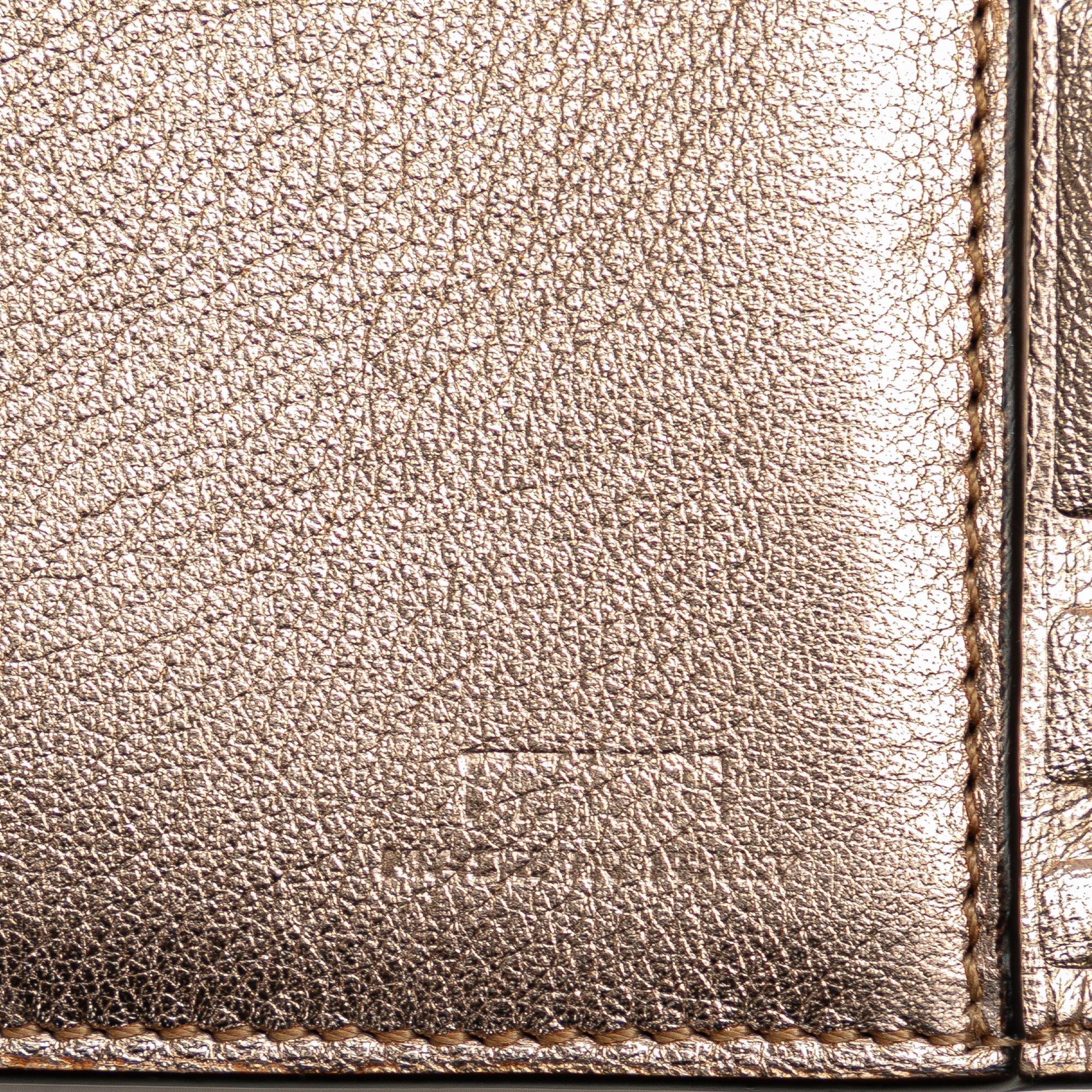 Gold Fendi Zucca Embossed Compact Wallet