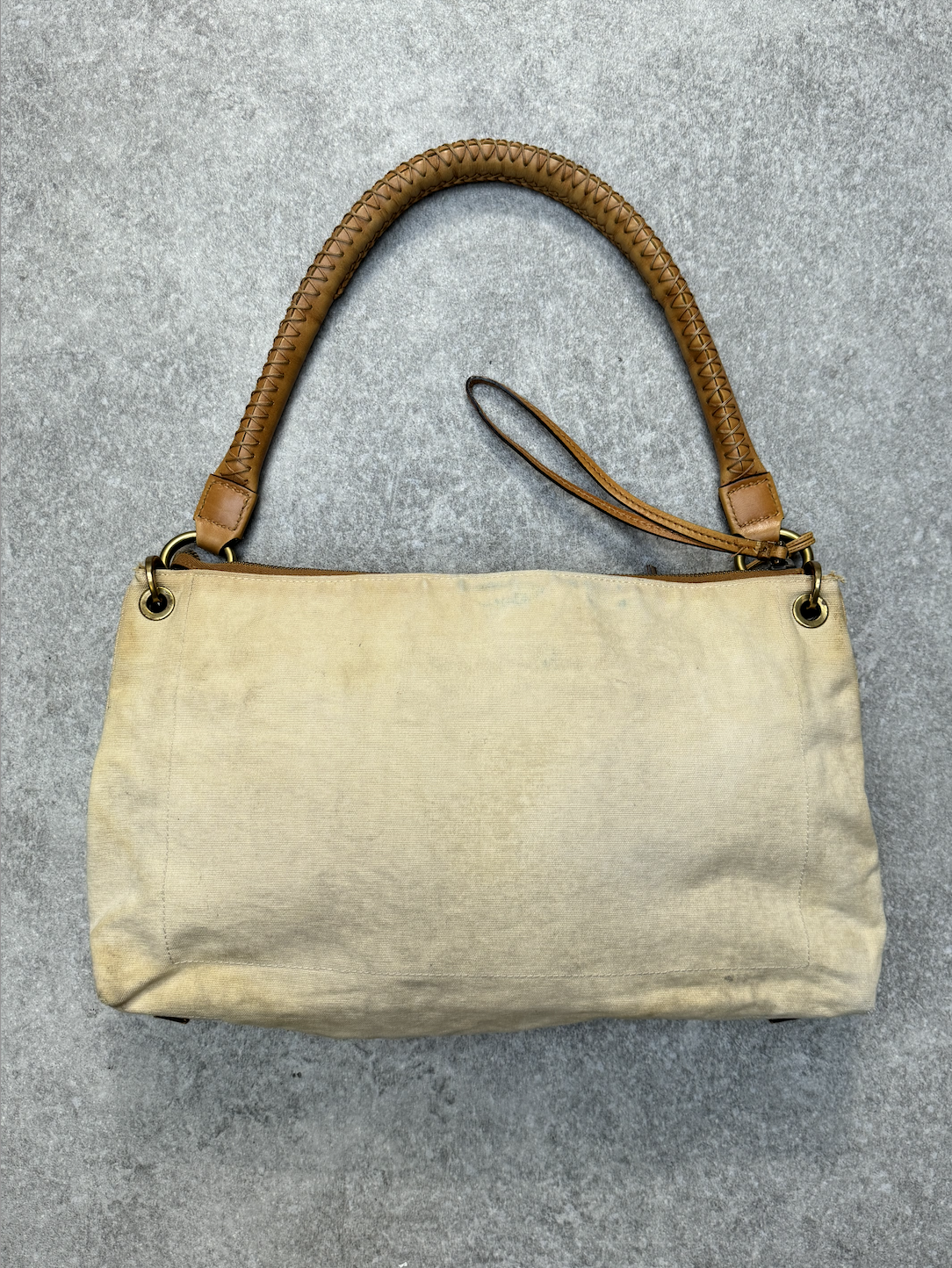 Gucci Multi Pockets Canvas Leather Shoulder Bag / One Size / Brown