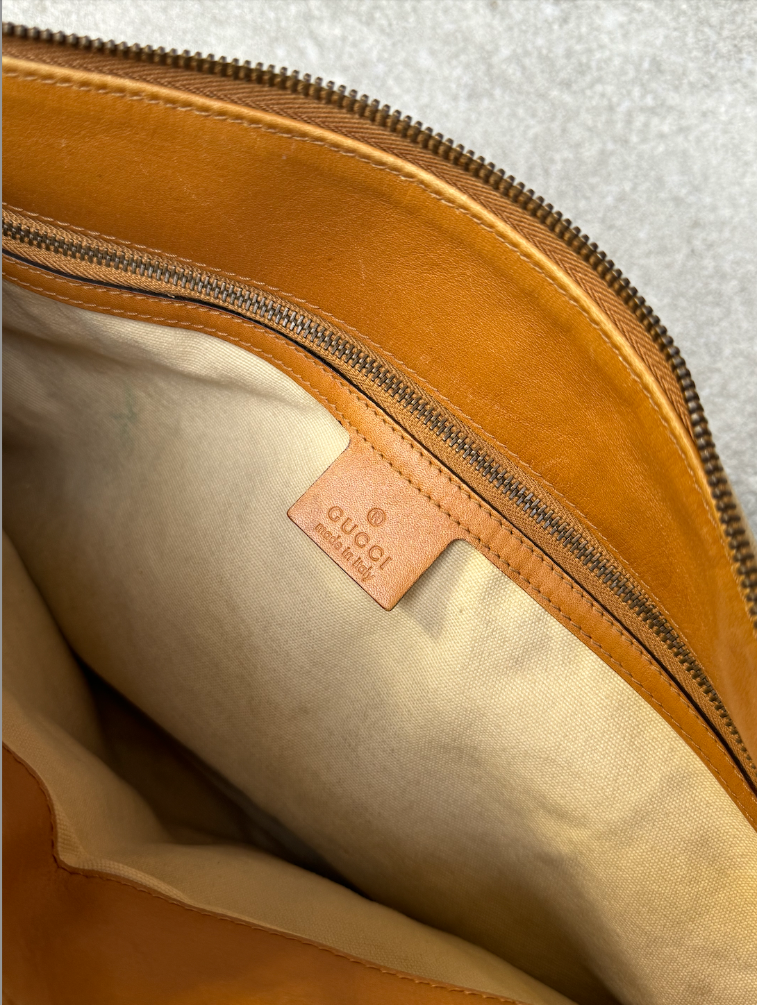Gucci Multi Pockets Canvas Leather Shoulder Bag / One Size / Brown