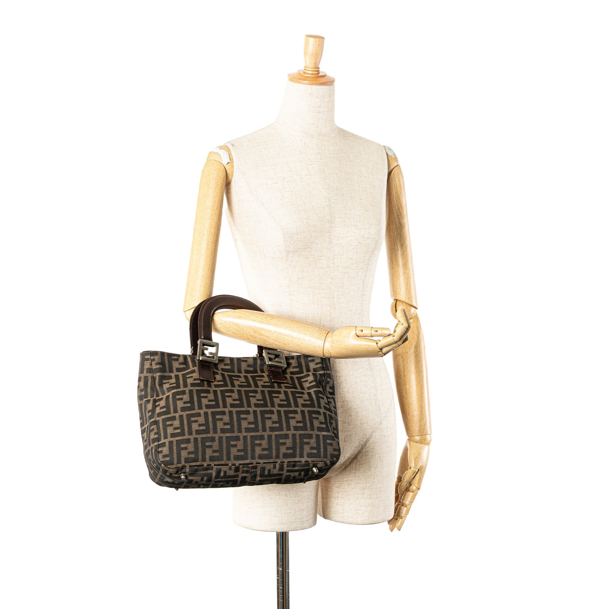 Brown Fendi Small Zucca Canvas Twins Tote