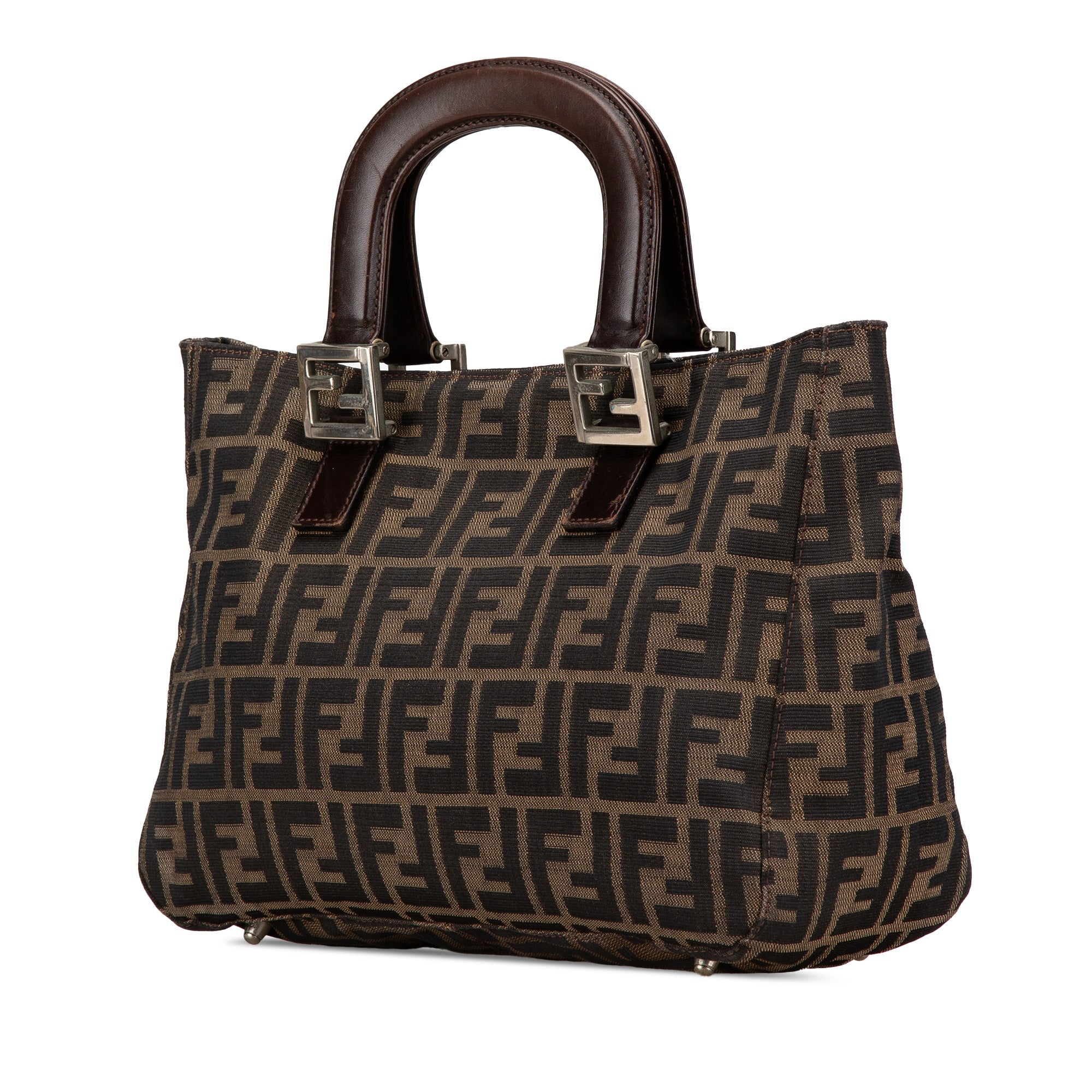 Brown Fendi Small Zucca Canvas Twins Tote