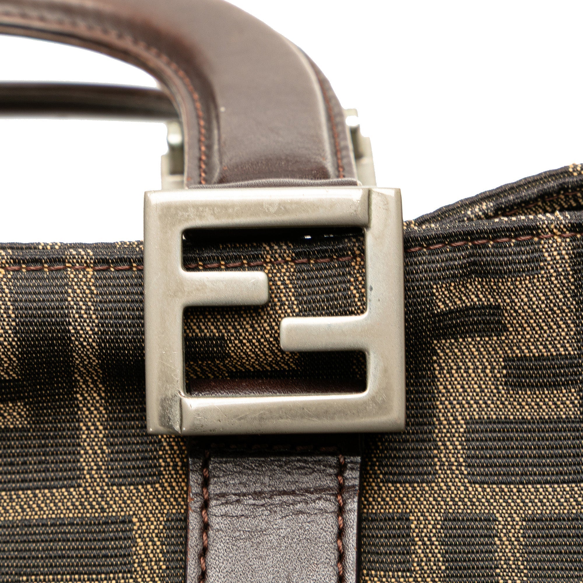 Brown Fendi Small Zucca Canvas Twins Tote