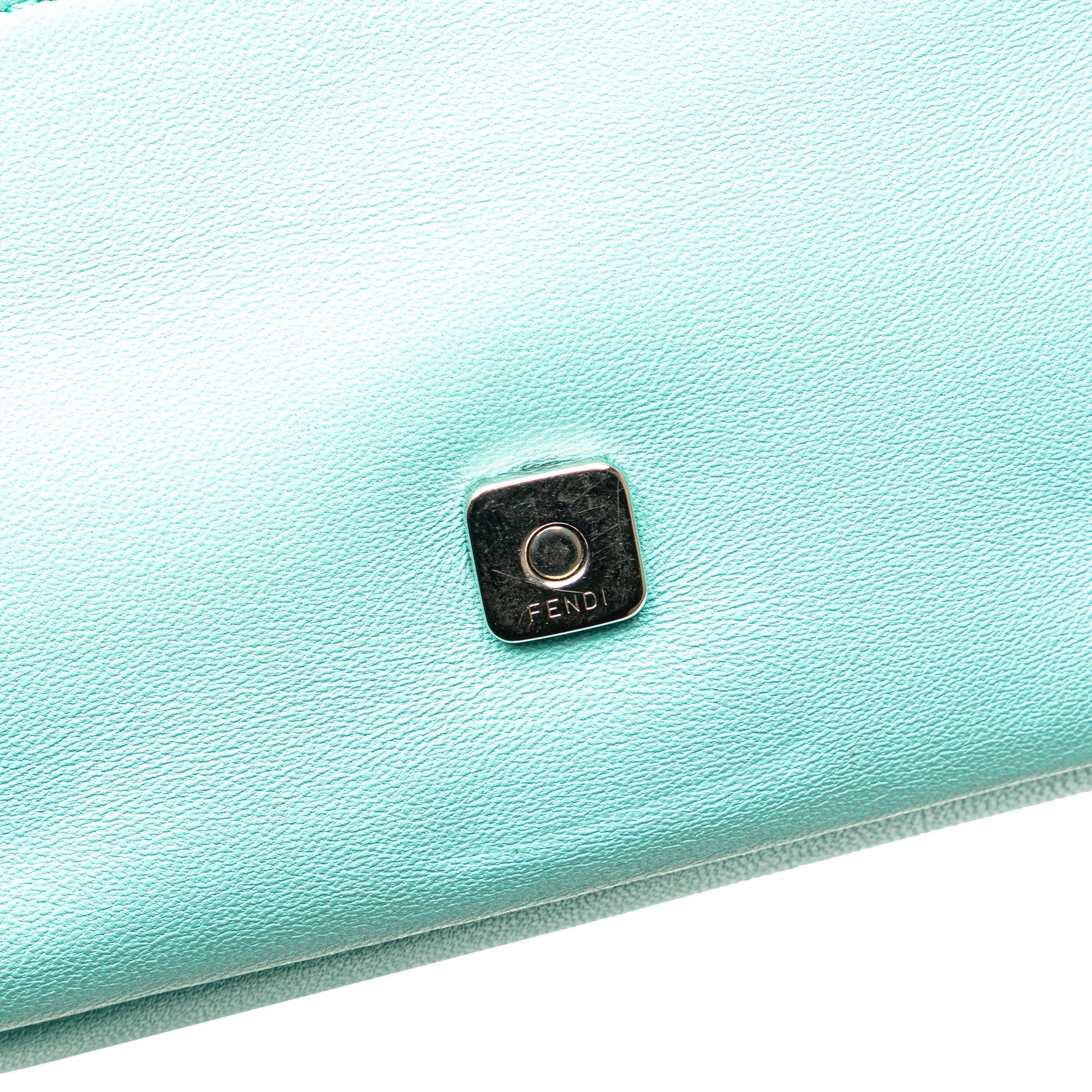 Blue Fendi Micro Leather Monster Baguette Satchel