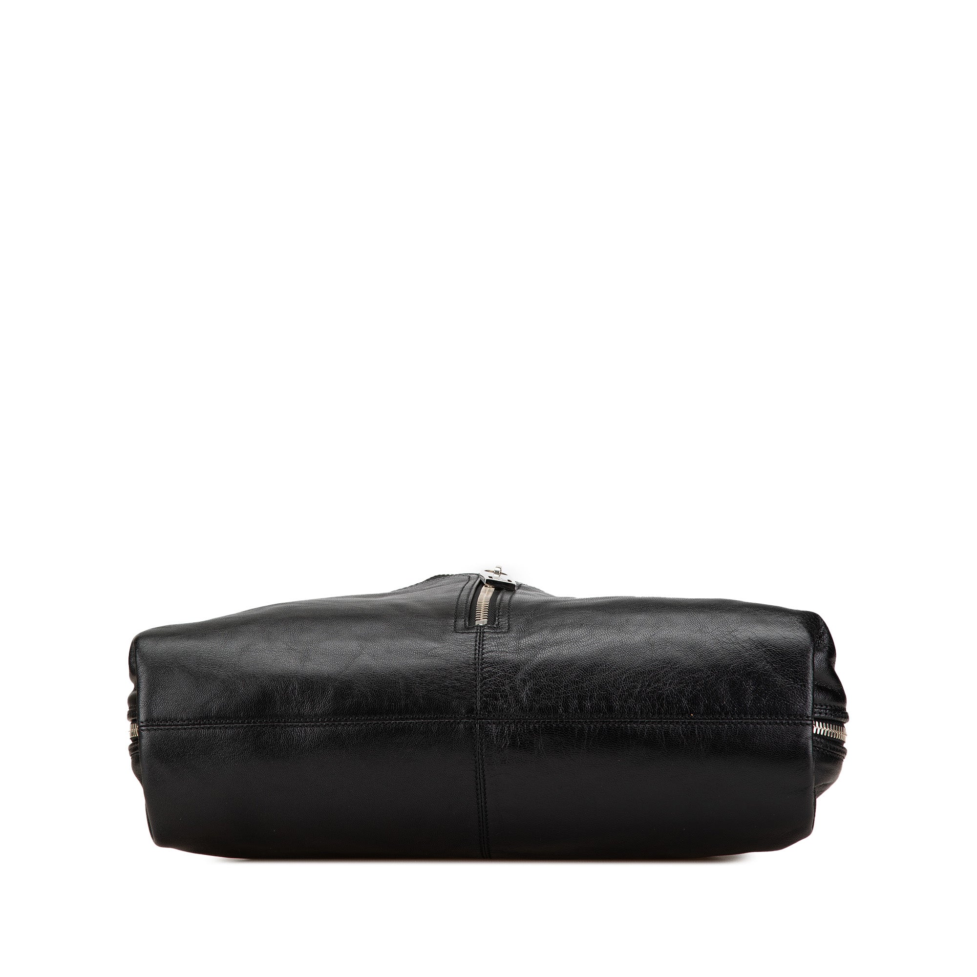Black Fendi Leather Unzipped Shoulder Bag