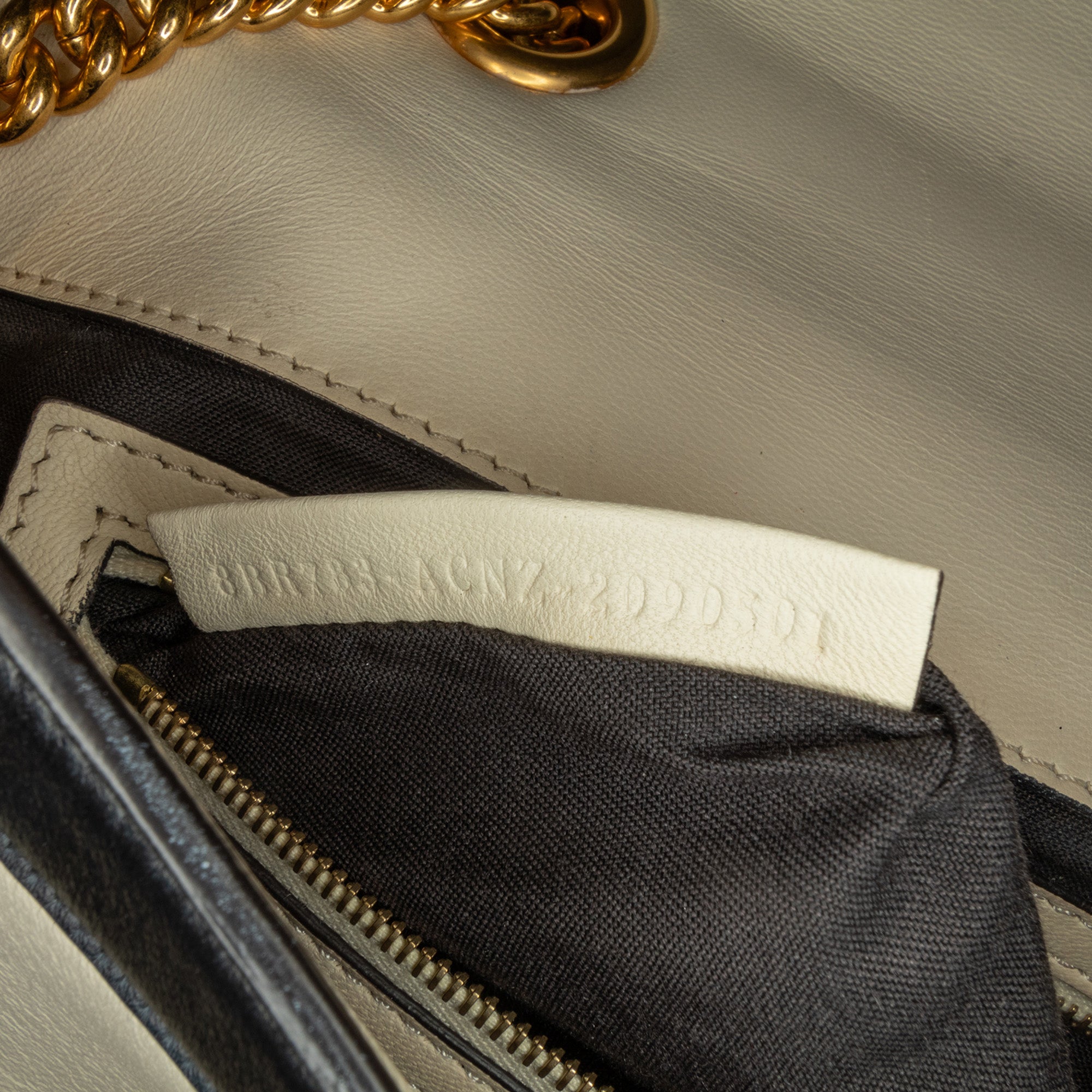 White Fendi Bicolor Leather Chain Baguette Shoulder Bag
