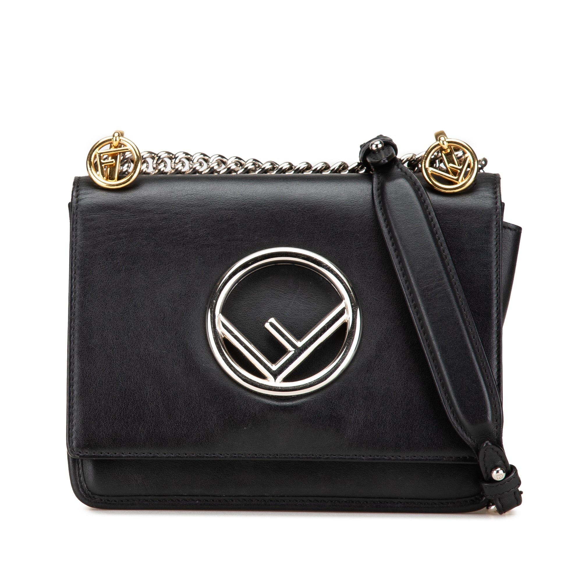 Black Fendi Small Leather Kan I F Crossbody