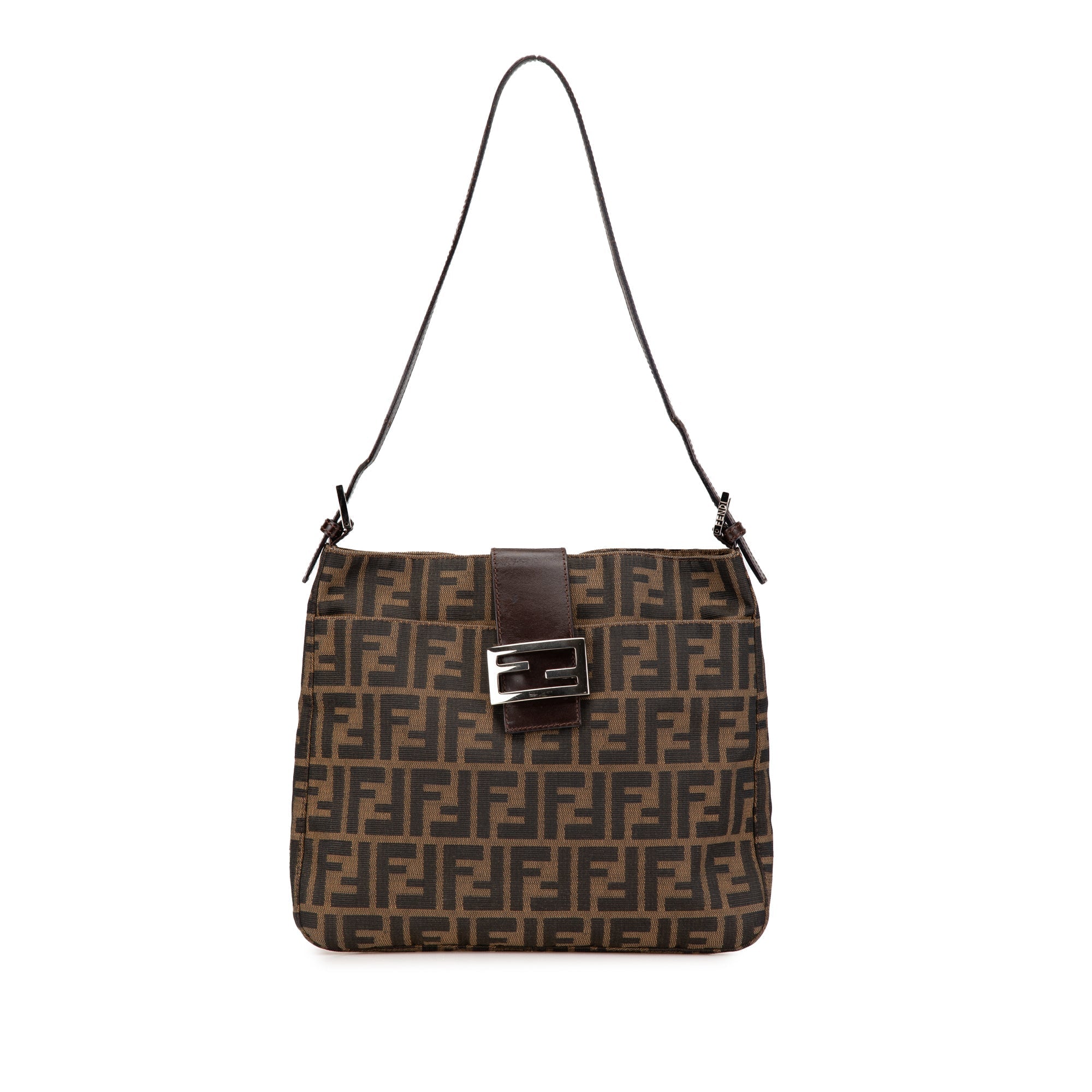 Brown Fendi Zucca Canvas Shoulder Bag