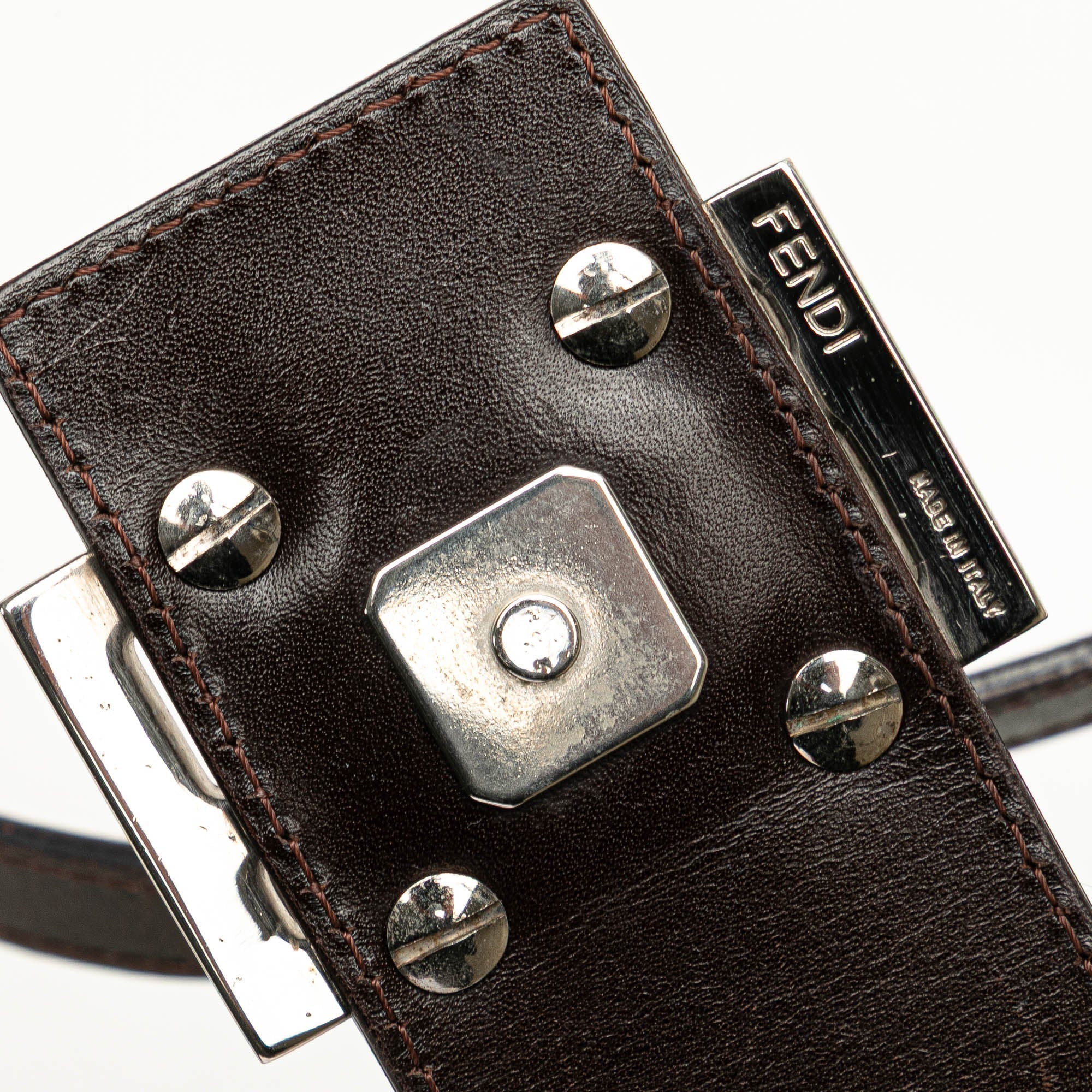 Brown Fendi Zucca Canvas Shoulder Bag