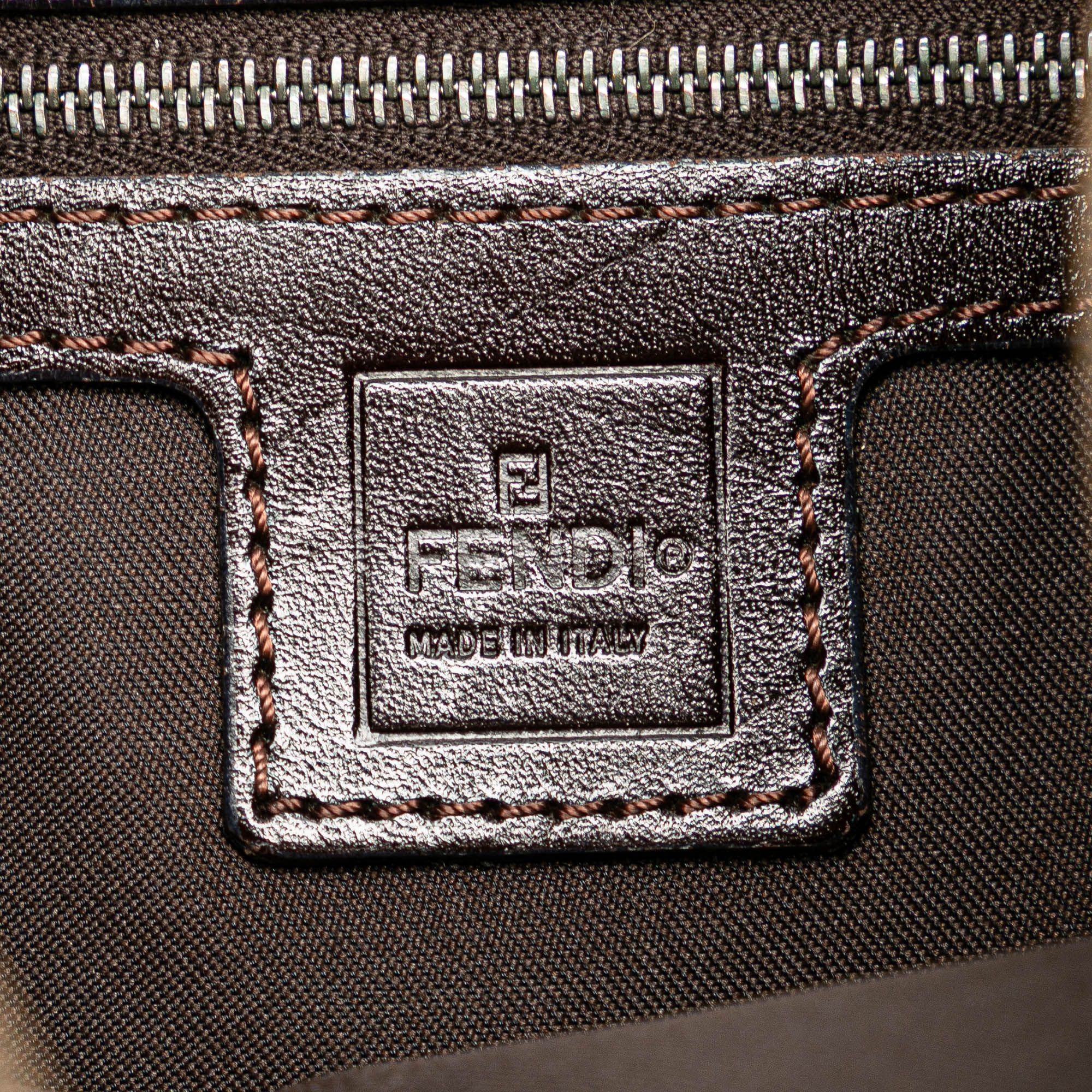 Brown Fendi Zucca Canvas Shoulder Bag
